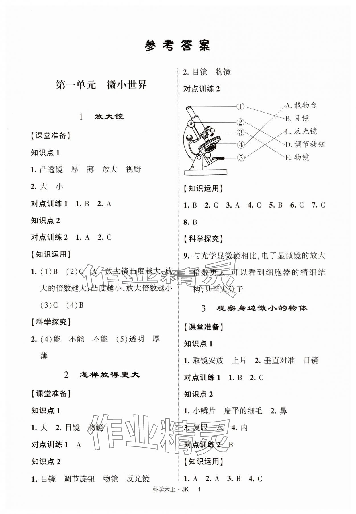 2024年經(jīng)綸學(xué)典提高班六年級(jí)科學(xué)上冊(cè)教科版 第1頁(yè)