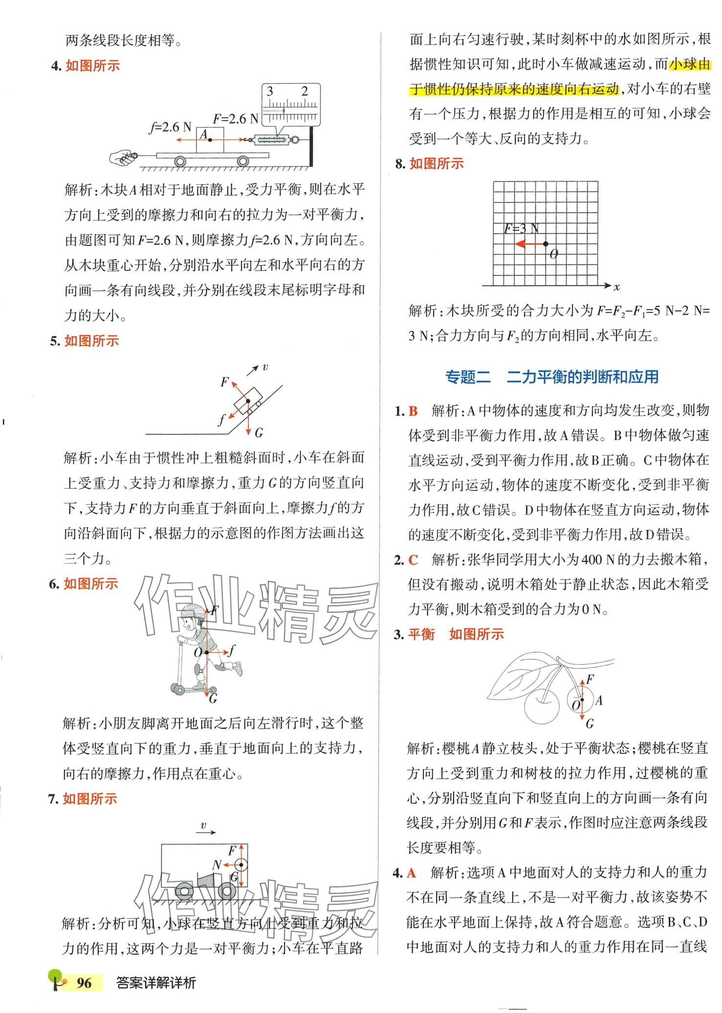 2024年初中學(xué)霸創(chuàng)新題八年級物理下冊滬科版 參考答案第6頁