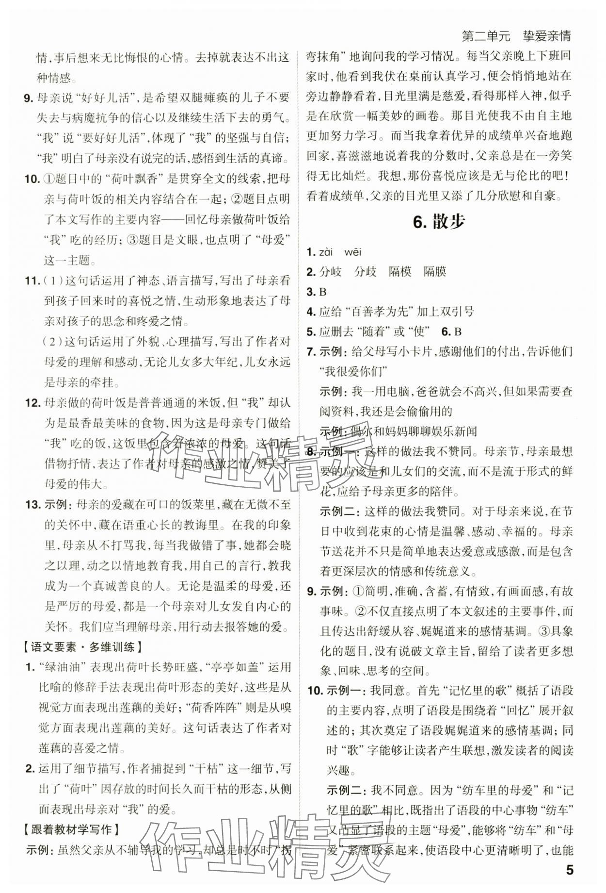 2024年練出好成績(jī)七年級(jí)語(yǔ)文上冊(cè)人教版山東專(zhuān)版 第5頁(yè)