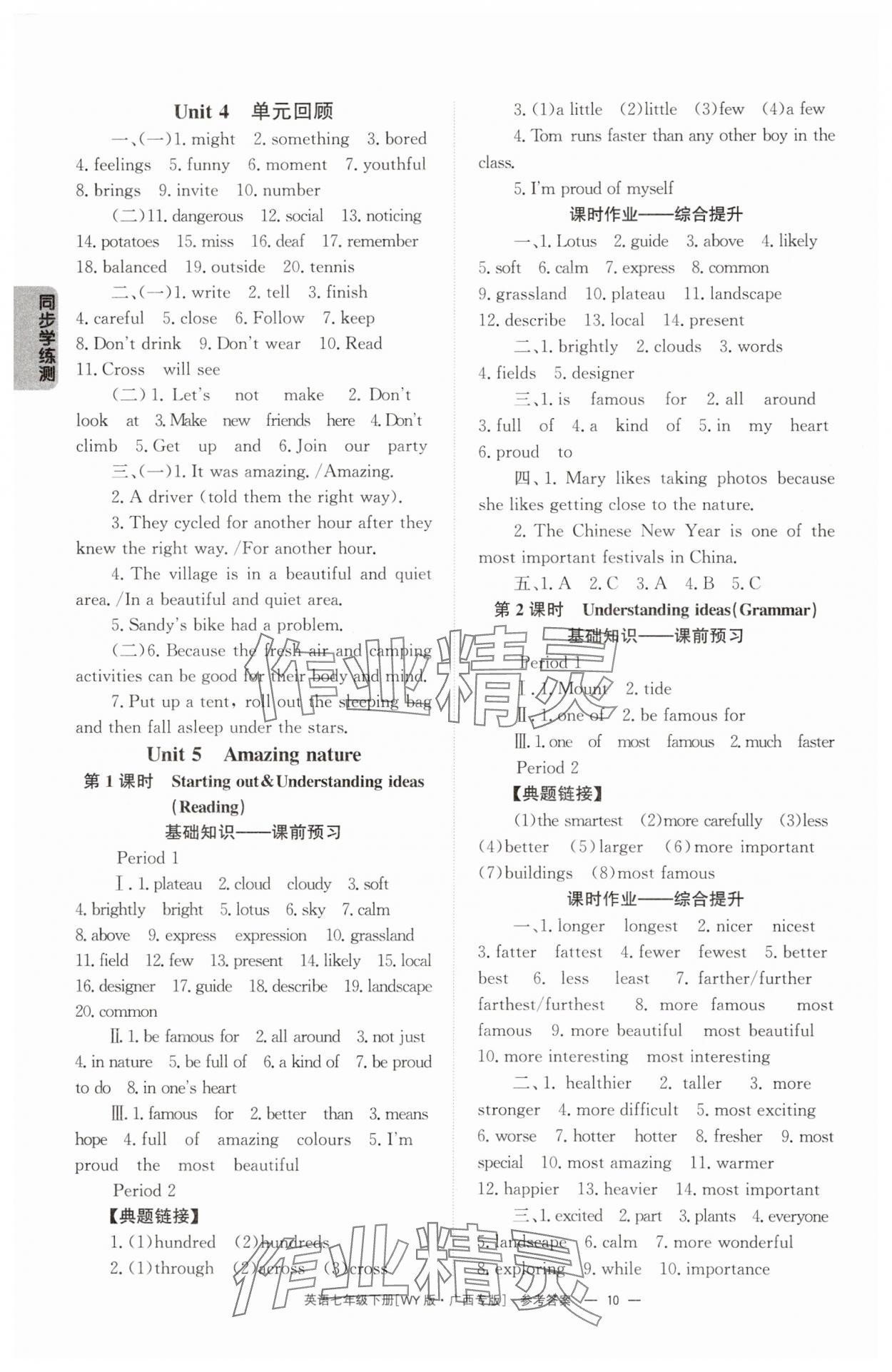 2025年全效學習同步學練測七年級英語下冊外研版廣西專版 第10頁