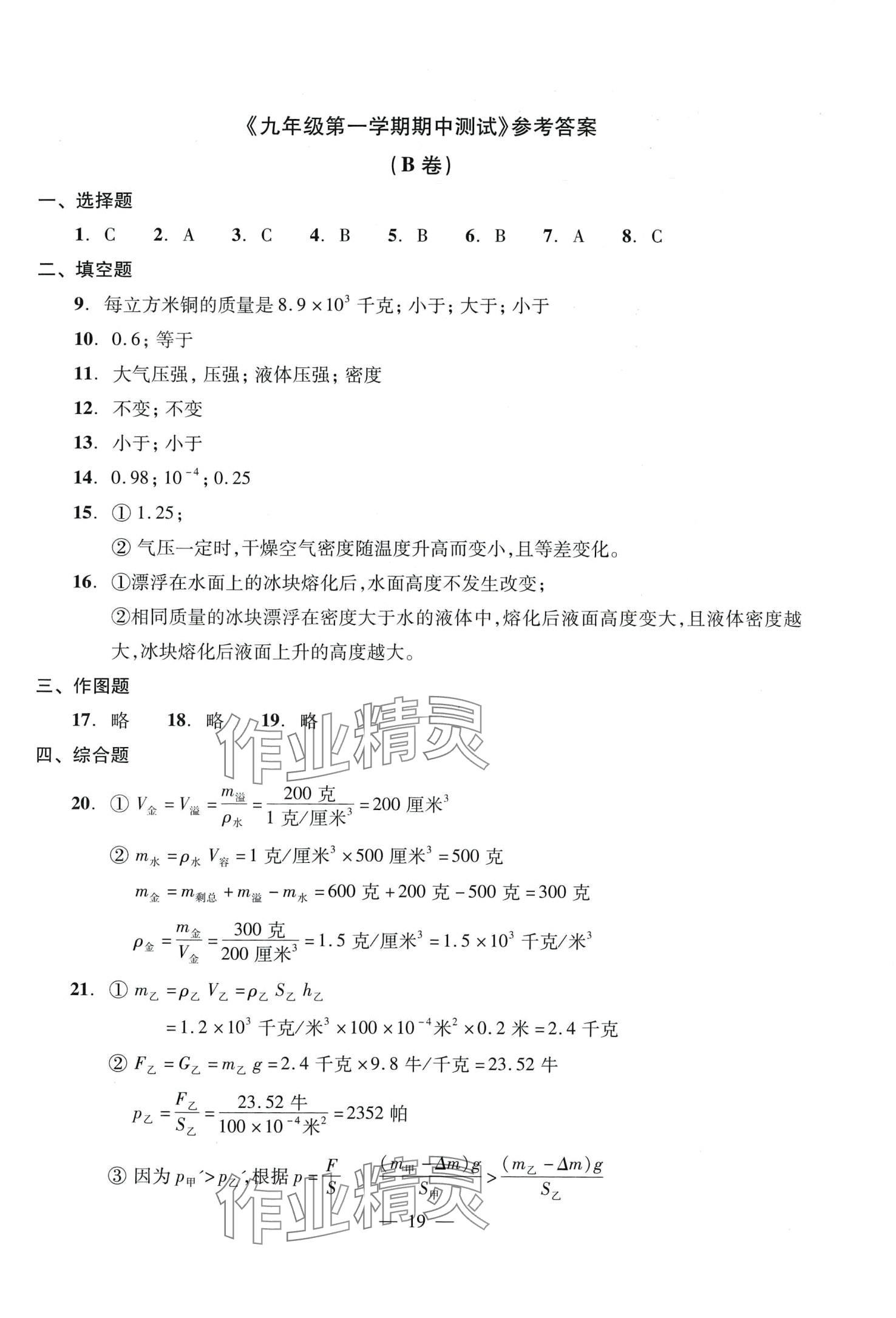 2024年双基过关堂堂练九年级物理全一册沪教版 第25页