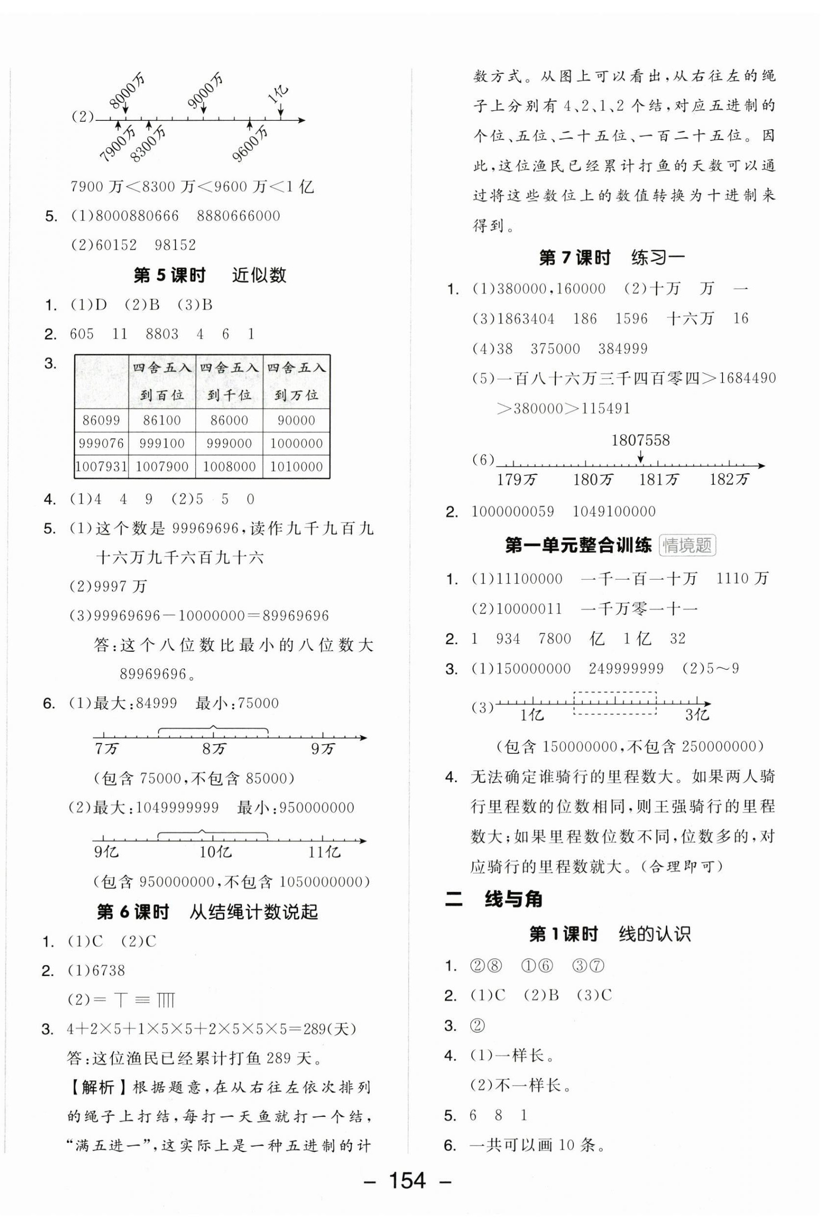 2025年全品学练考四年级数学上册北师大版 参考答案第2页