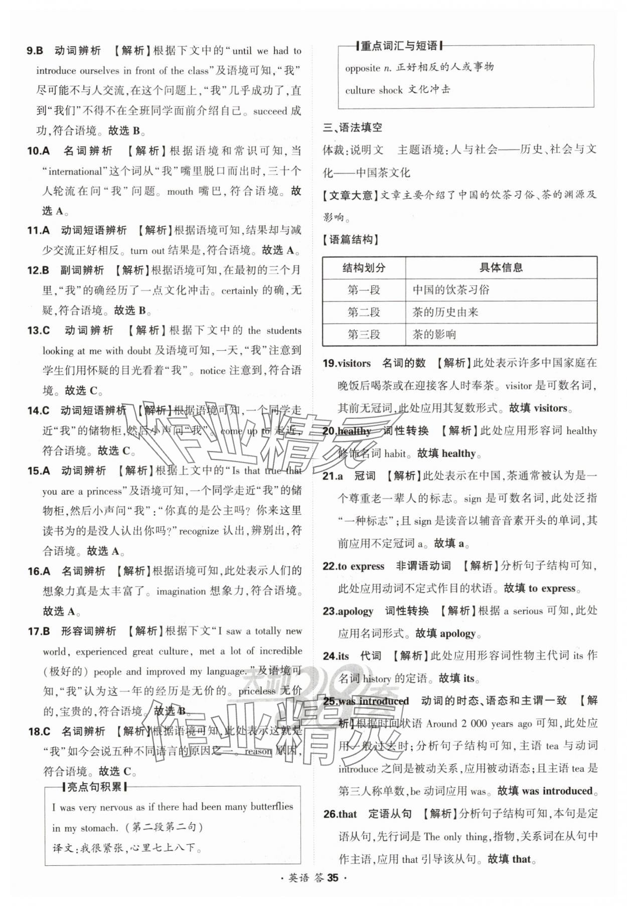 2025年考點測試卷高中英語 參考答案第35頁