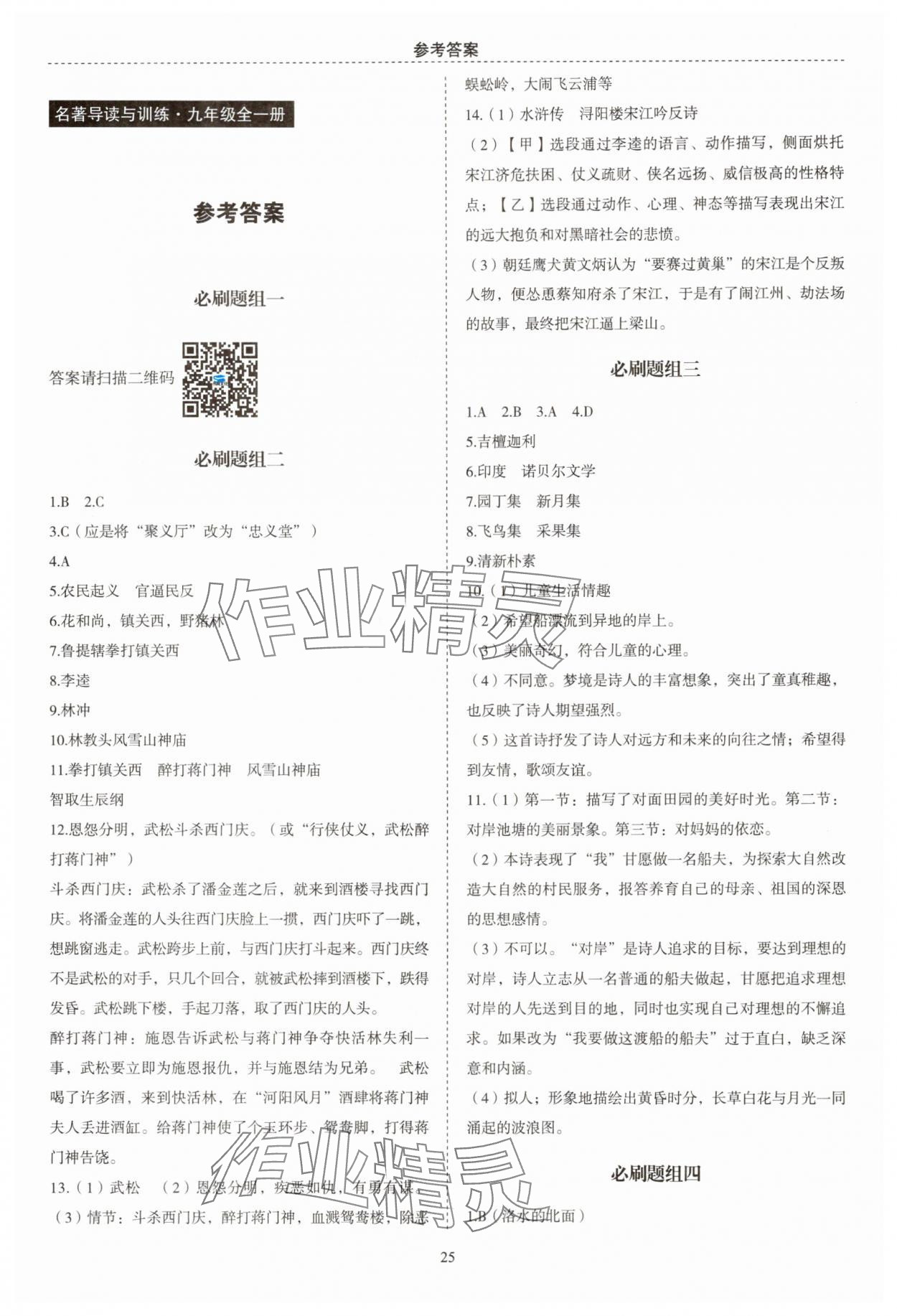 2025年名著帮帮团九年级语文全一册人教版 第1页