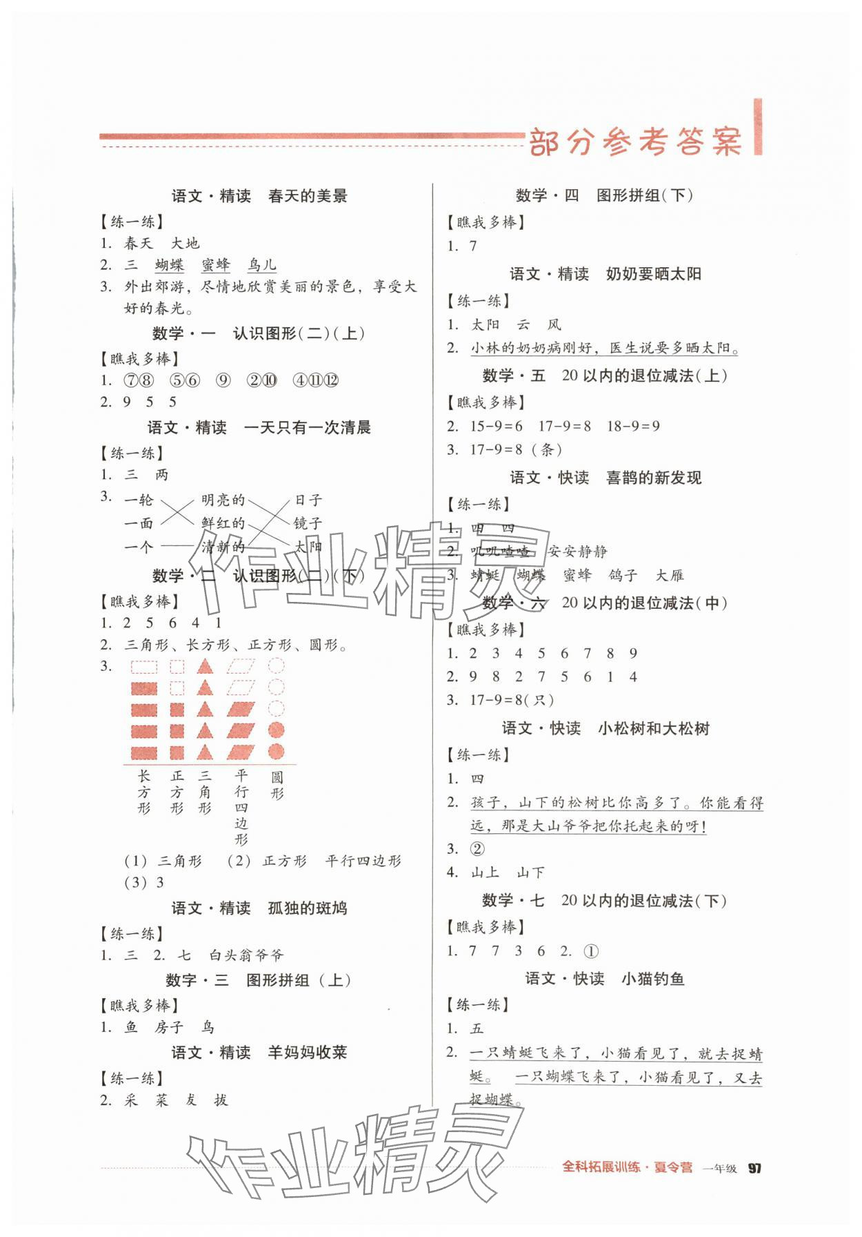 2024年全科拓展訓練夏令營一年級 第1頁