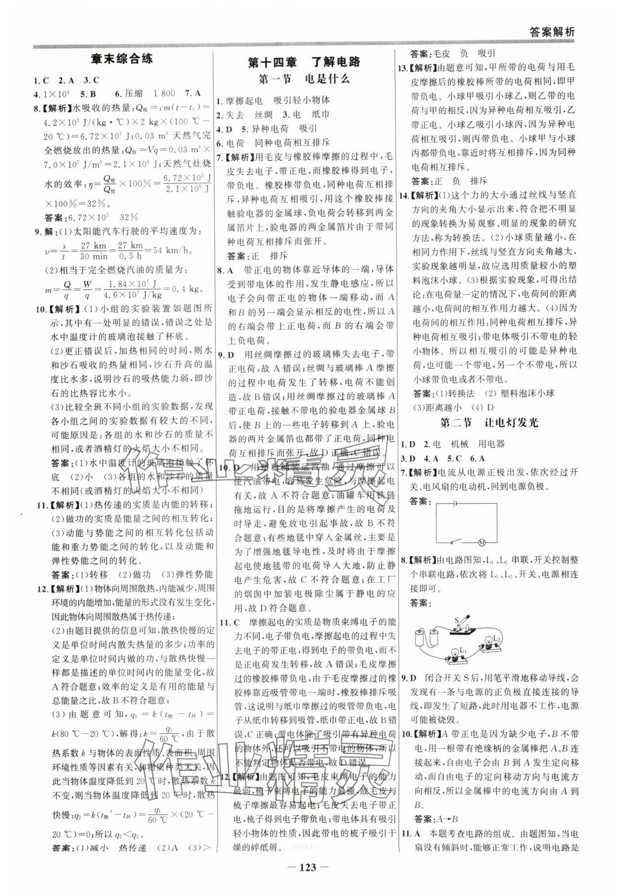 2024年世紀(jì)金榜百練百勝九年級(jí)物理全一冊(cè)滬科版 參考答案第6頁(yè)