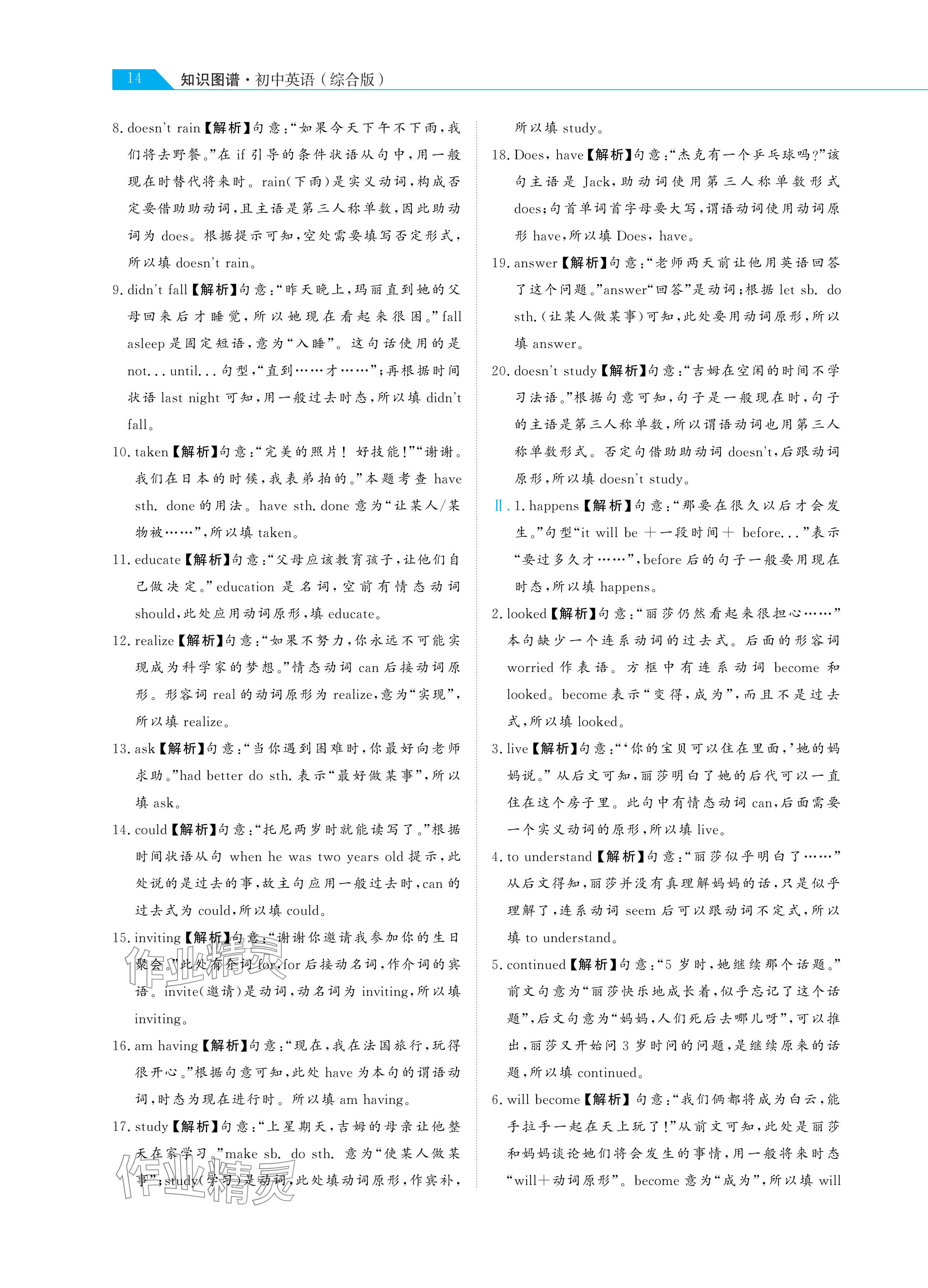 2024年知識(shí)圖譜初中英語綜合版&nbsp;參考答案第14頁