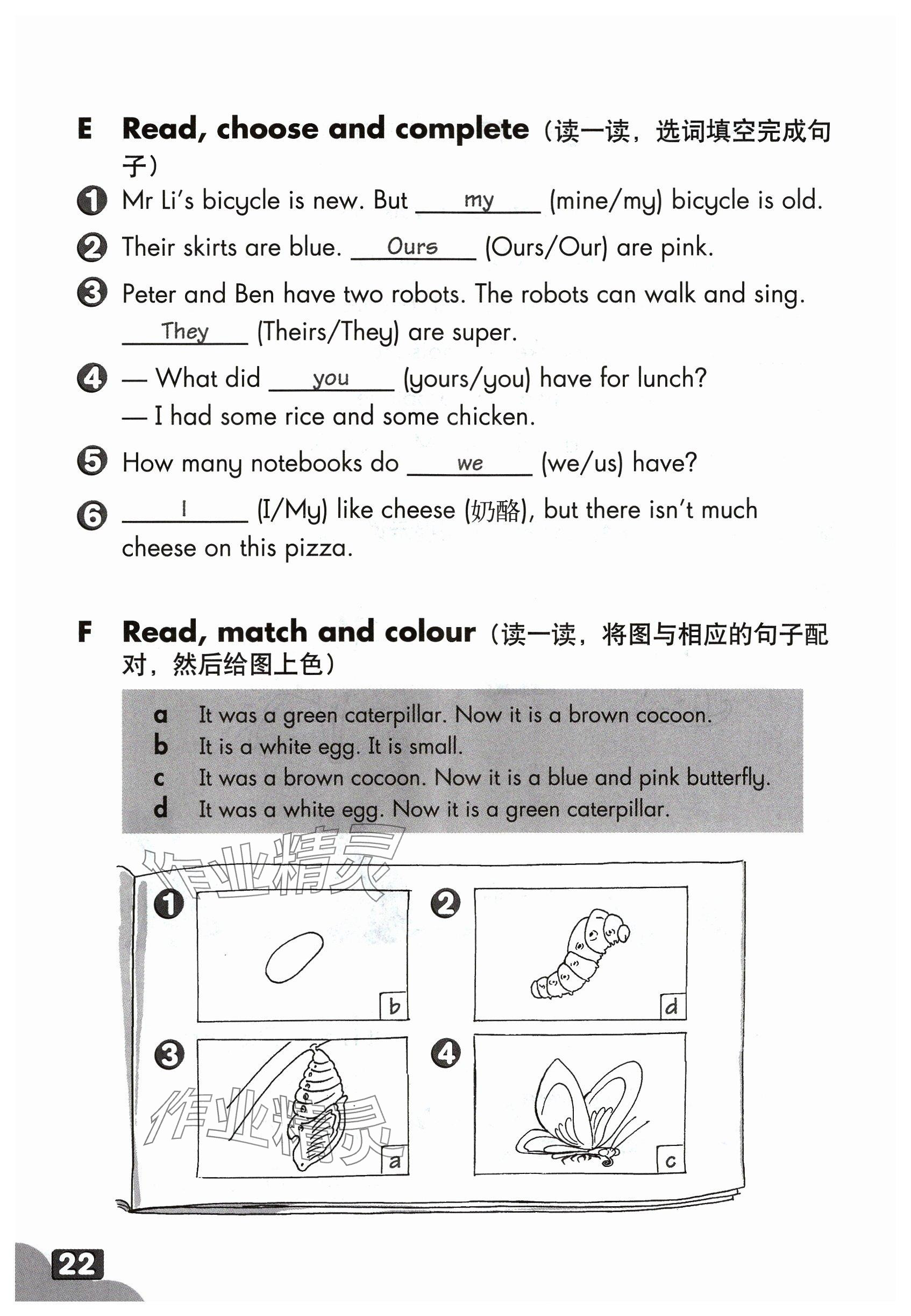 2024年練習部分五年級英語下冊滬教版五四制 參考答案第21頁