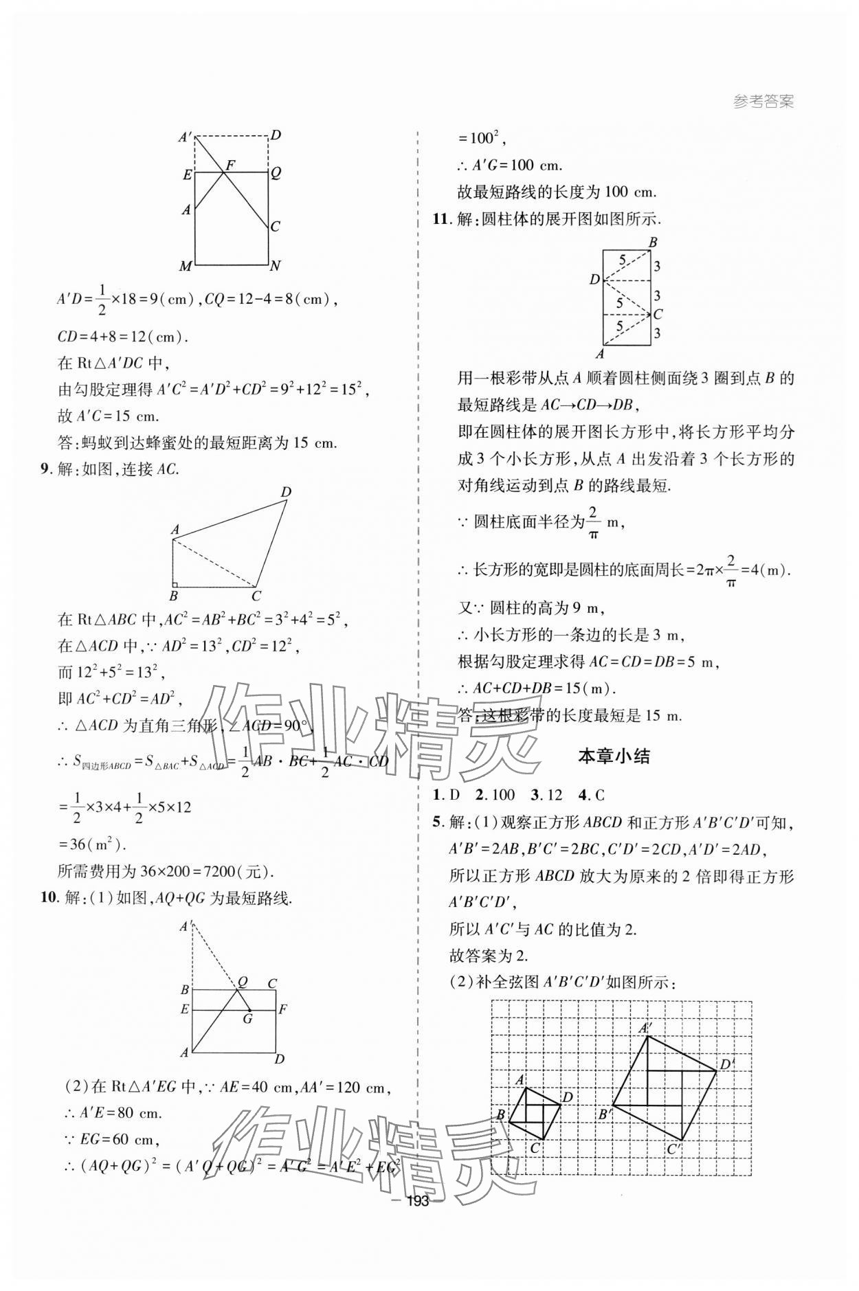 2023年新課堂學(xué)習(xí)與探究八年級(jí)數(shù)學(xué)上冊(cè)北師大版 參考答案第5頁(yè)