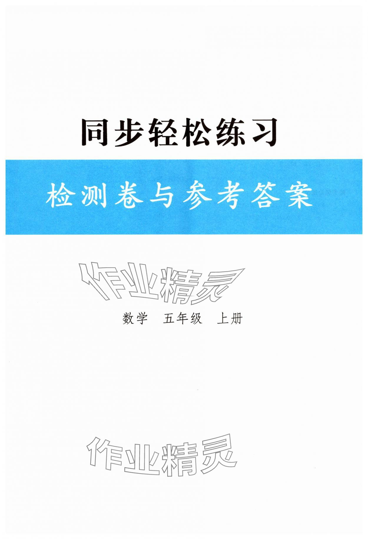 2025年同步轻松练习五年级数学上册人教版 第1页