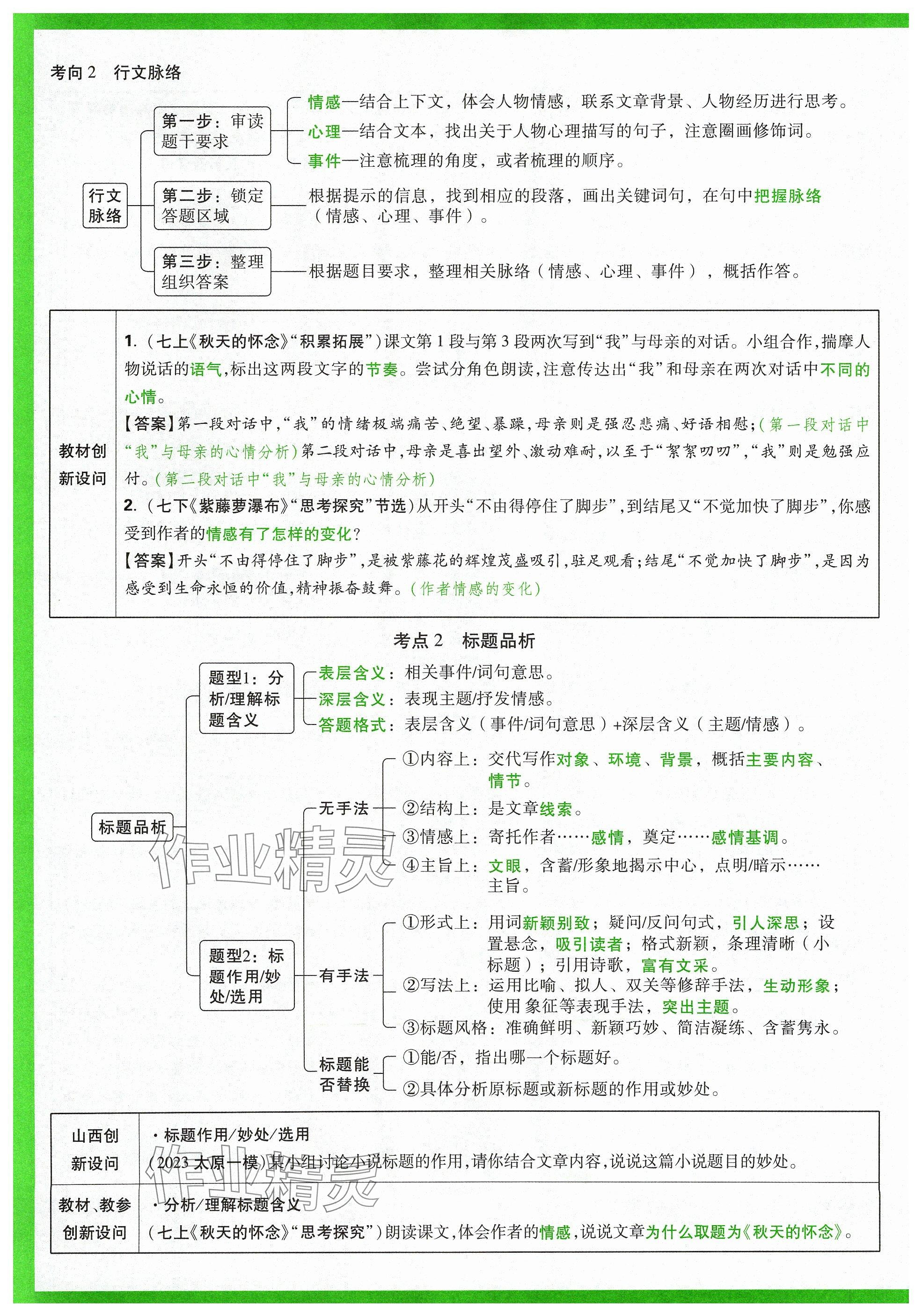 2024年萬唯中考試題研究語文山西專版 參考答案第59頁