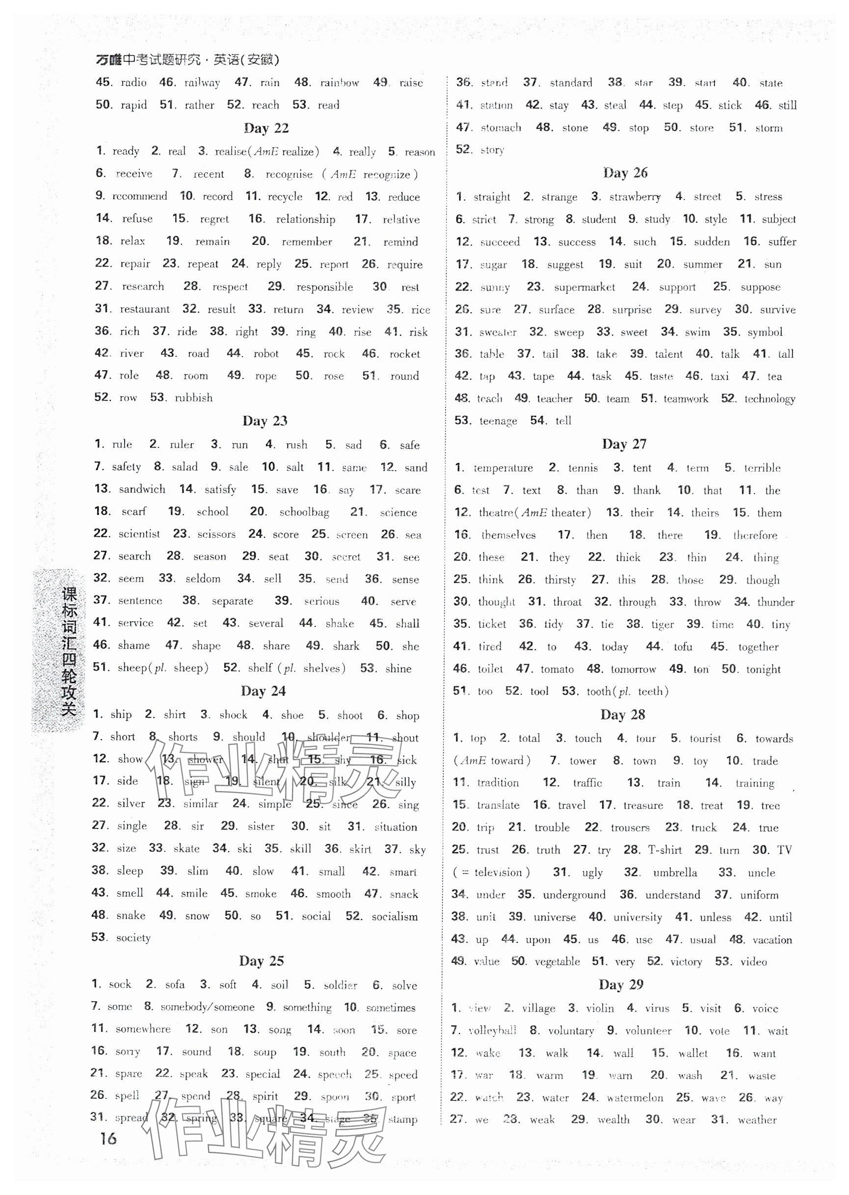 2025年万唯中考试题研究九年级英语安徽专版 第16页
