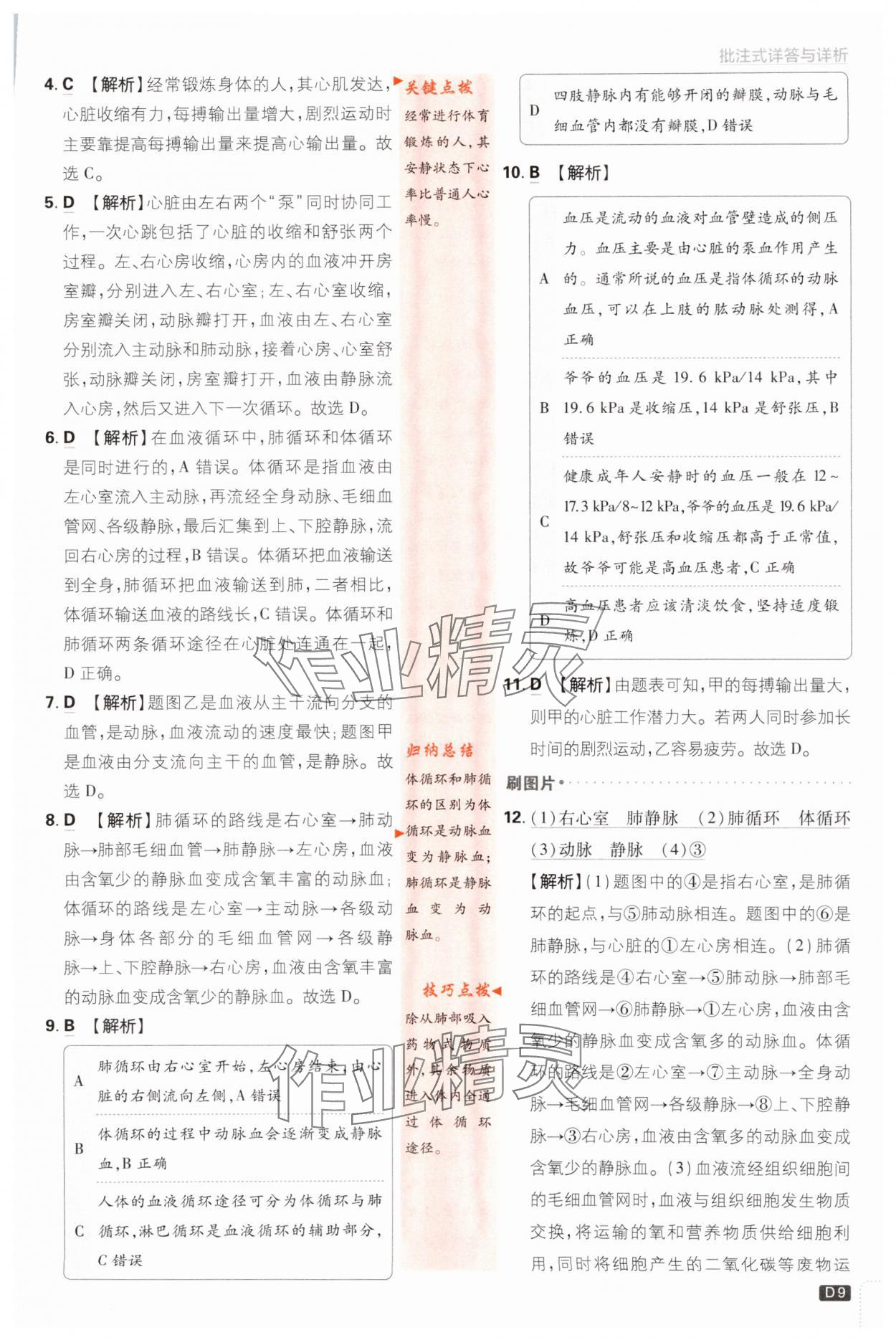 2024年初中必刷题七年级生物下册人教版 第9页