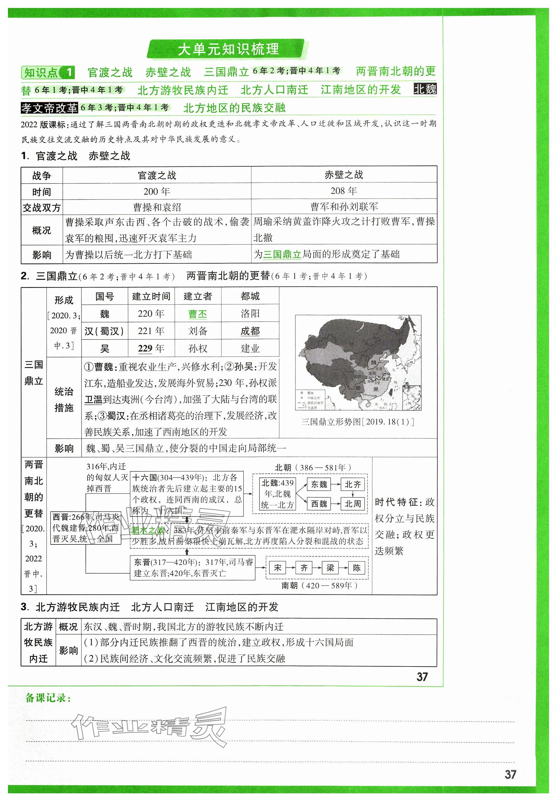 2024年萬(wàn)唯中考試題研究歷史山西專版 參考答案第49頁(yè)