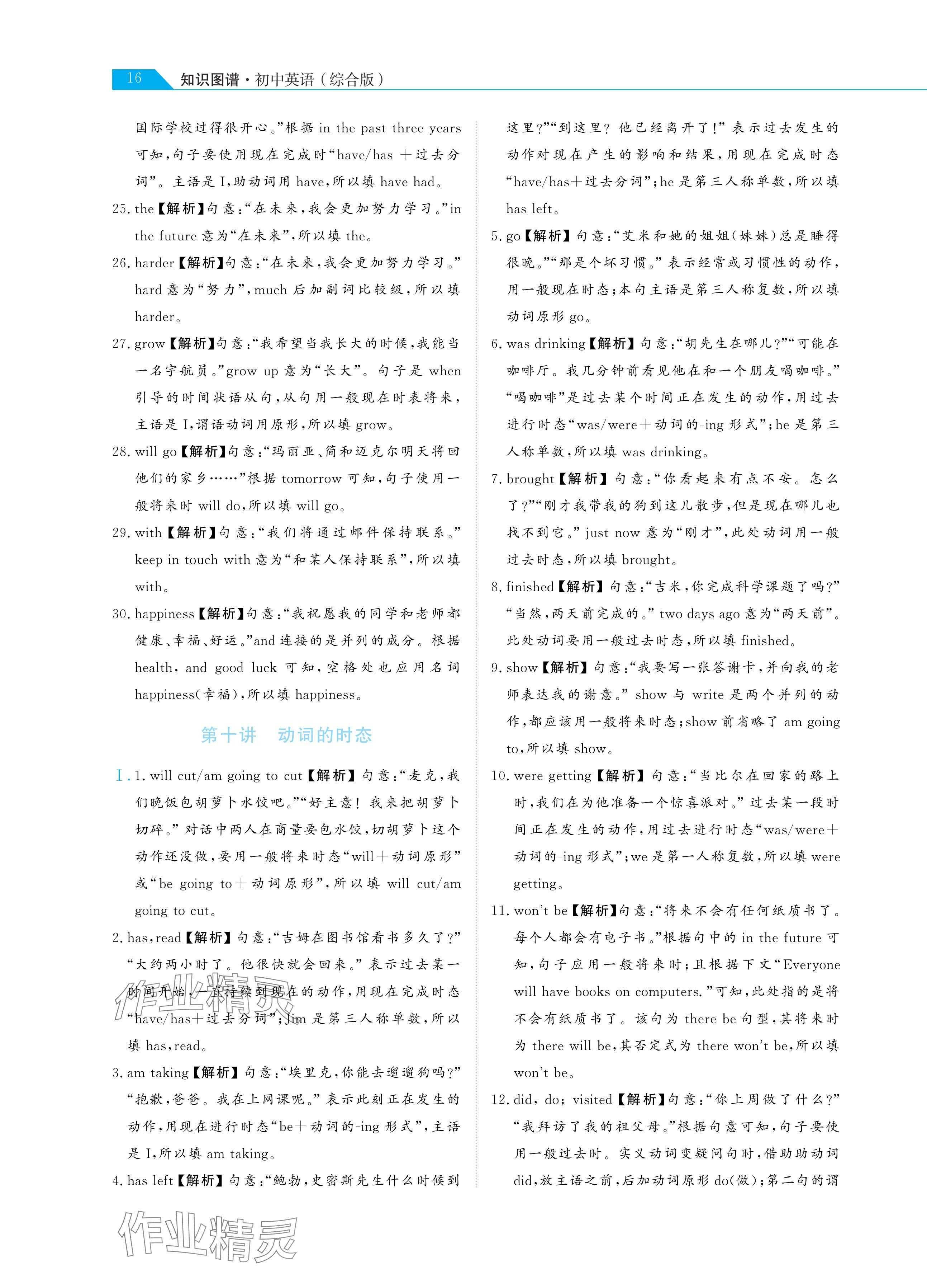 2024年知識(shí)圖譜初中英語(yǔ)綜合版&nbsp;參考答案第16頁(yè)