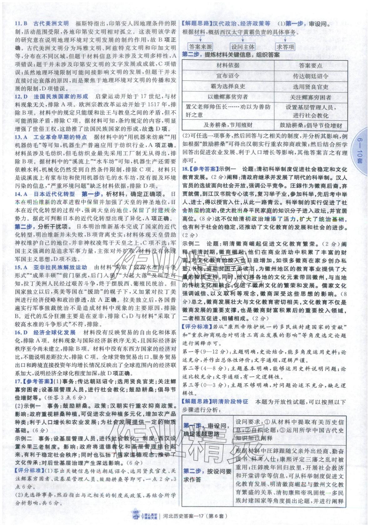 2026年金考卷優秀模擬試卷匯編45套高中歷史河北專版&nbsp;第17頁