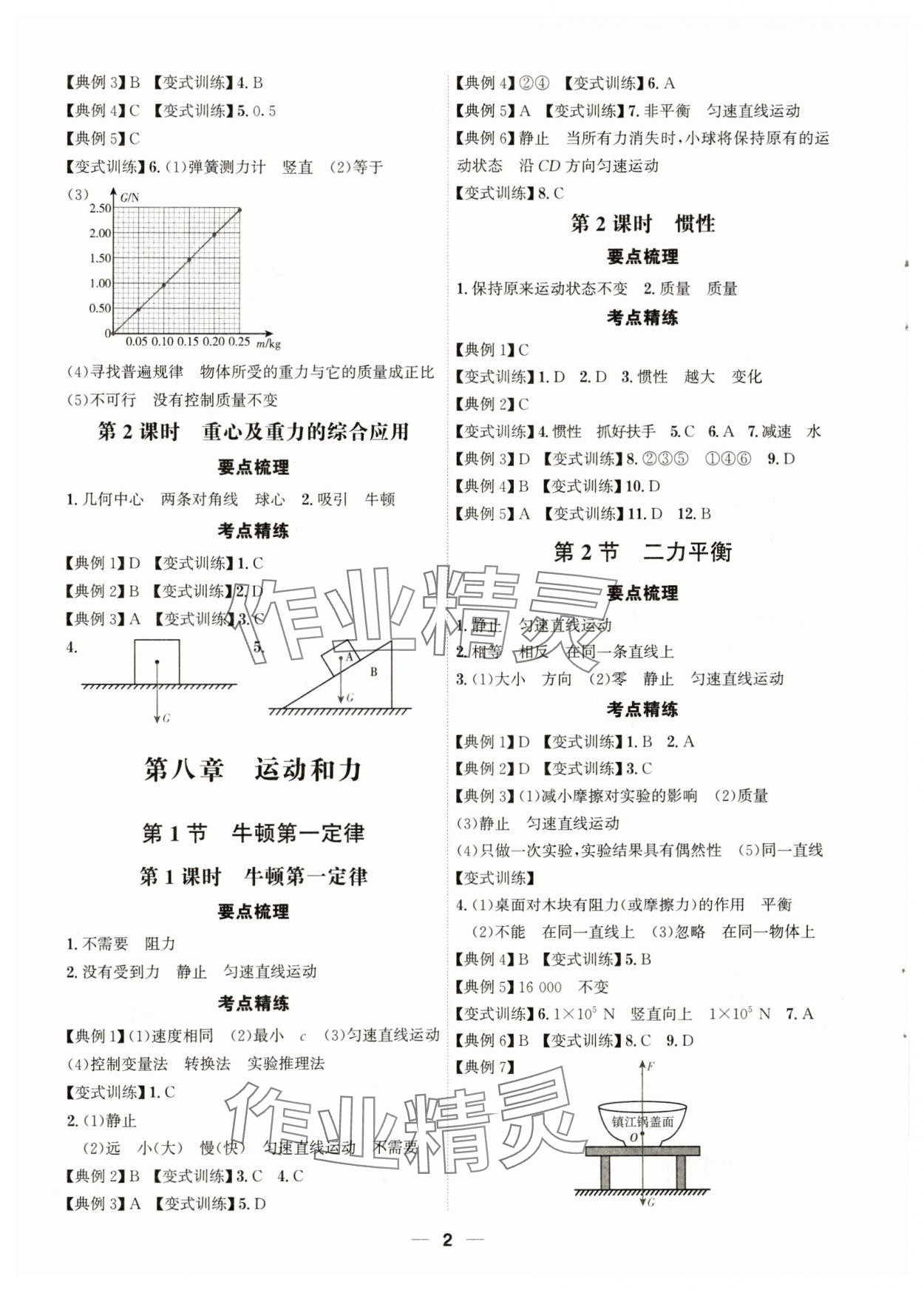 2024年考點(diǎn)專練八年級物理下冊人教版深圳專版 第2頁