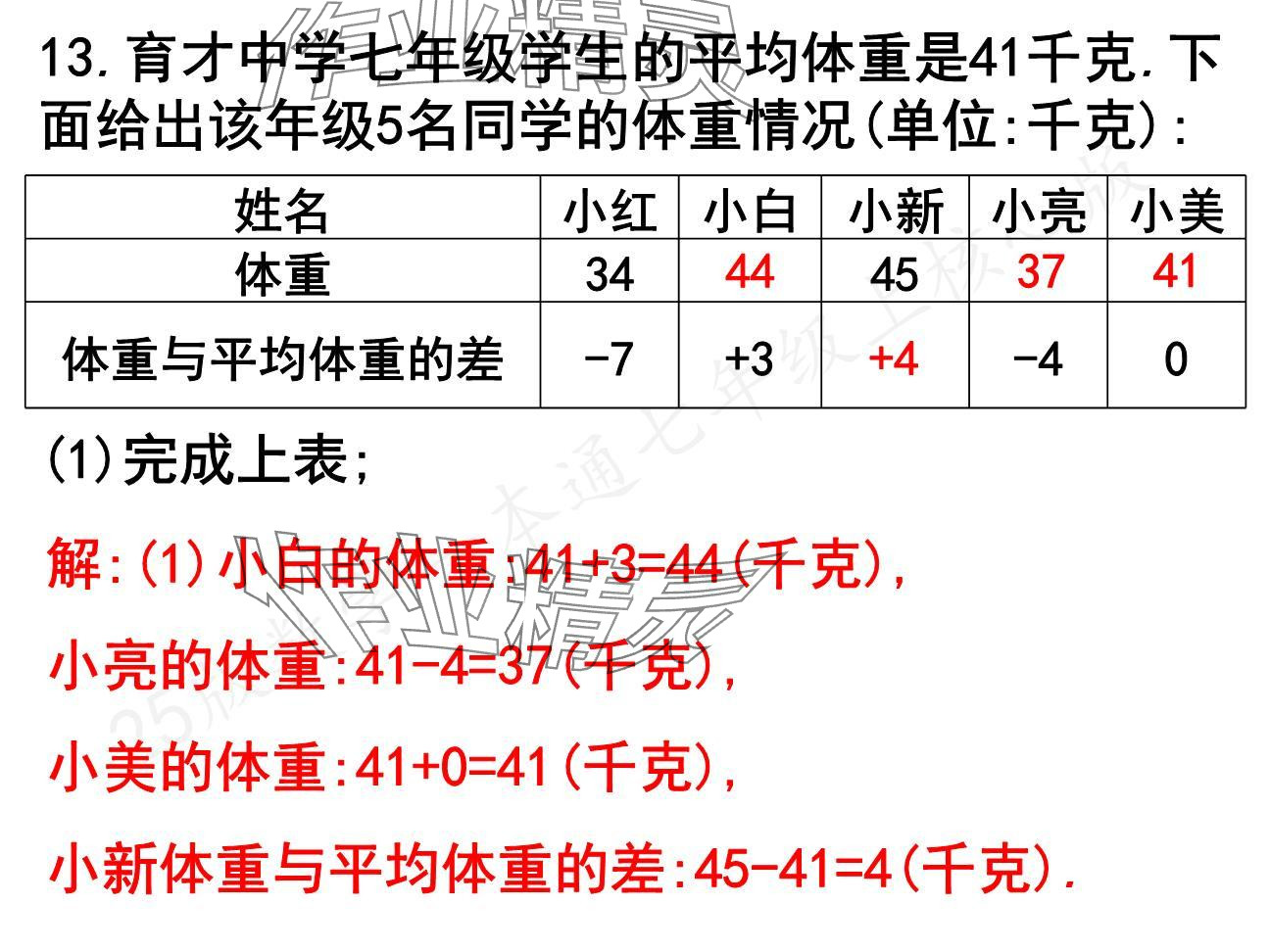 2024年一本通武漢出版社七年級數(shù)學(xué)上冊北師大版核心板 參考答案第12頁