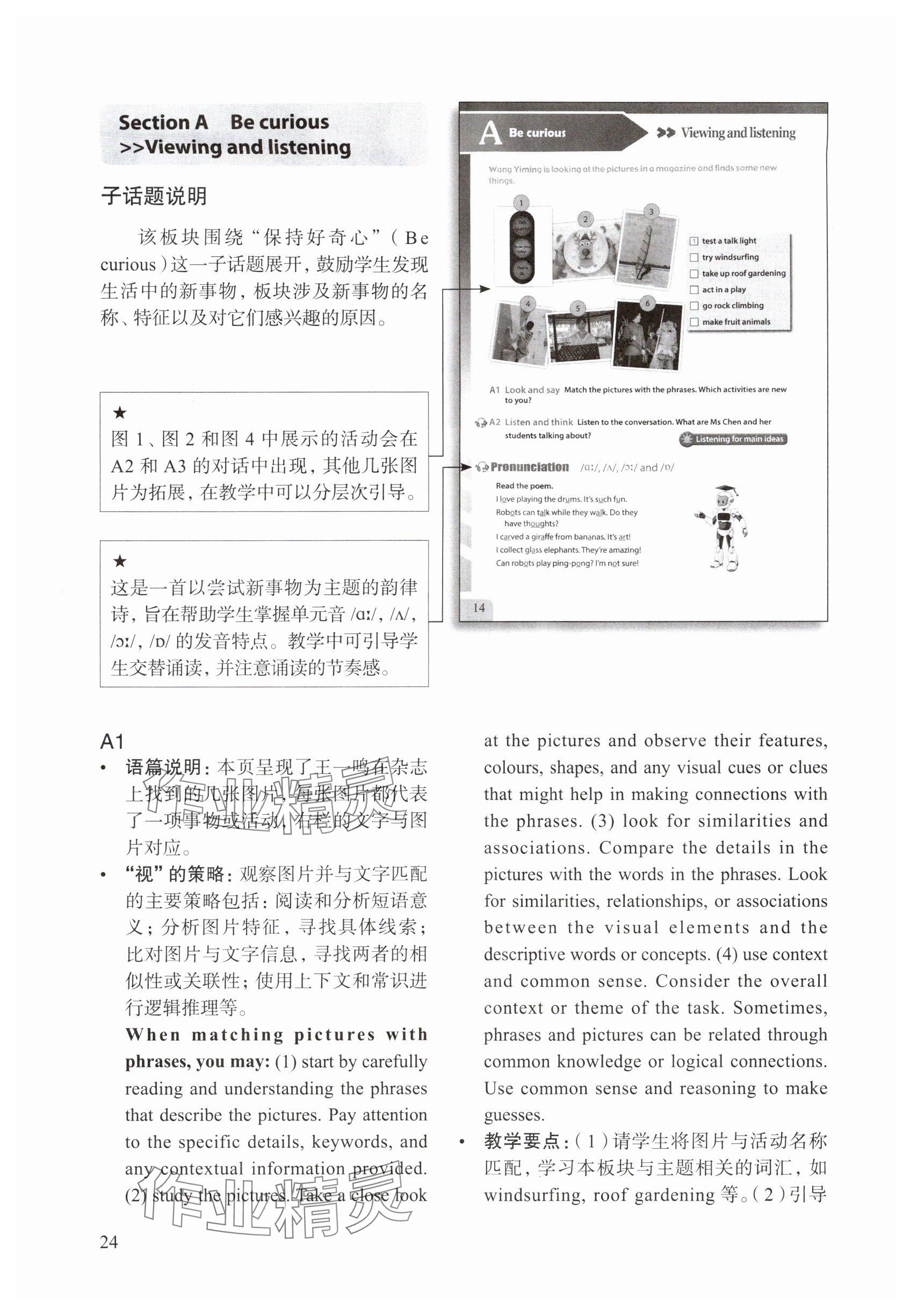 2025年教材课本七年级英语上册沪教版54制&nbsp;参考答案第24页