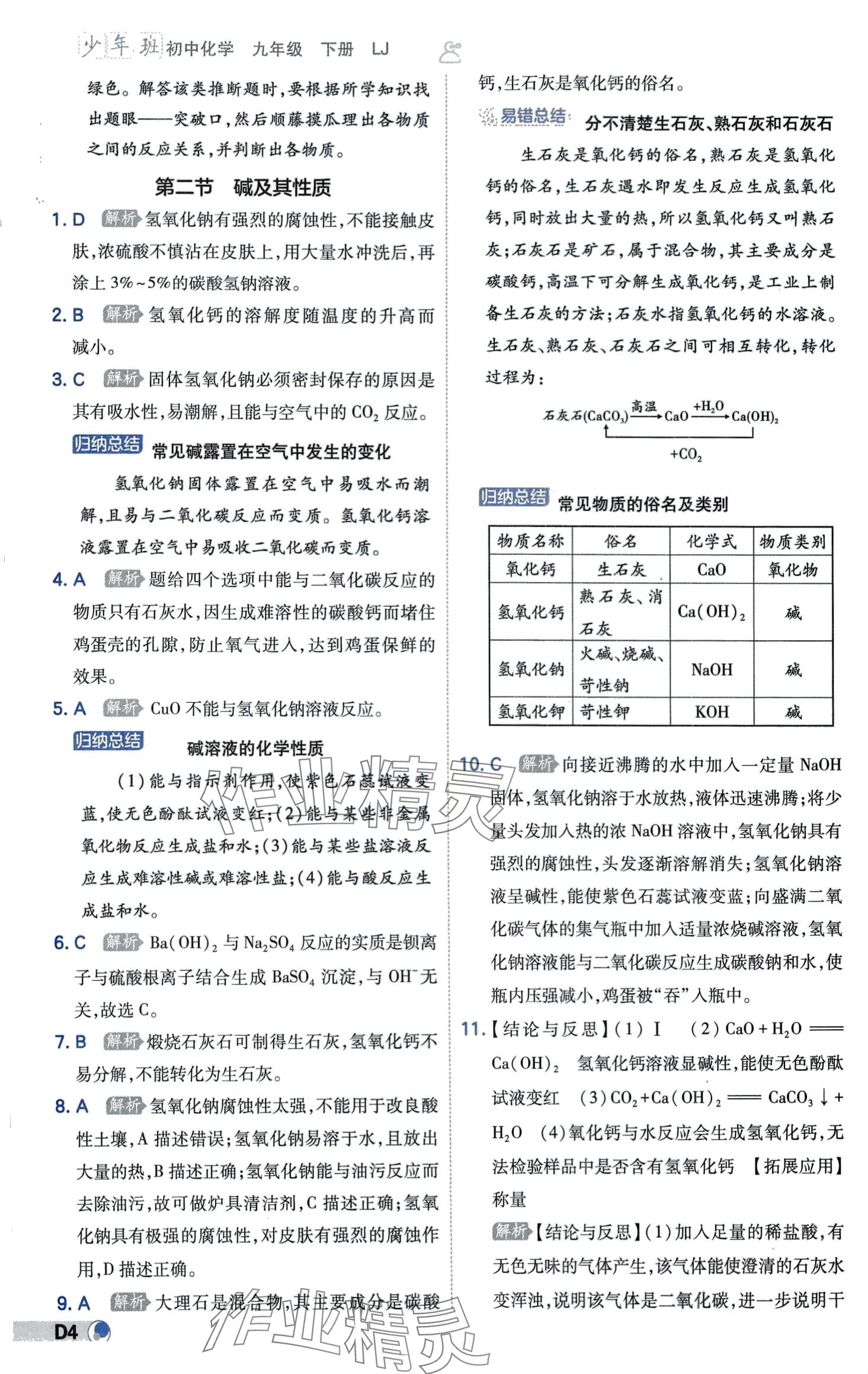 2024年少年班九年級(jí)化學(xué)下冊(cè)魯教版 第4頁(yè)