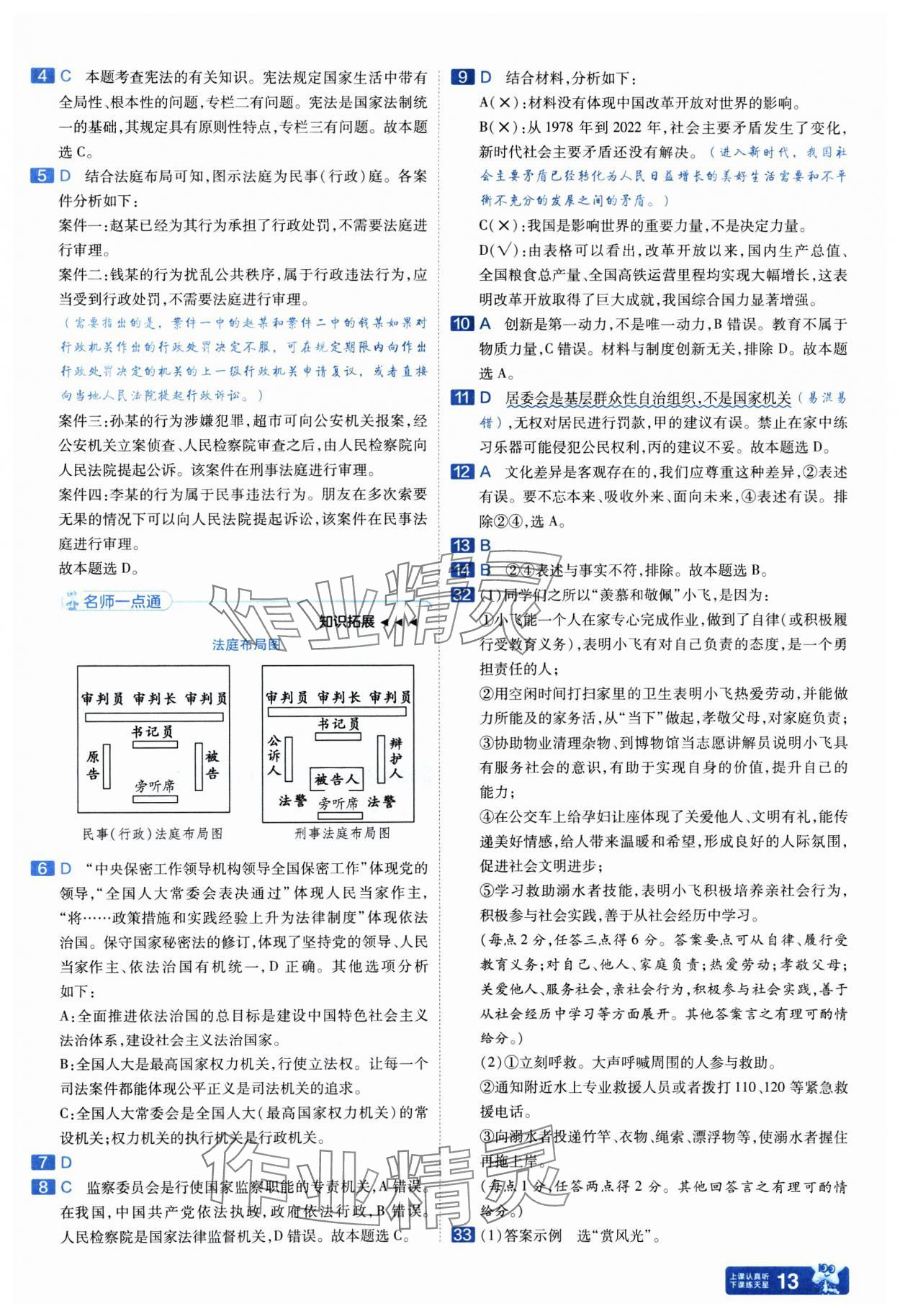 2025年金考卷45套汇编道德与法治武汉专版 参考答案第13页