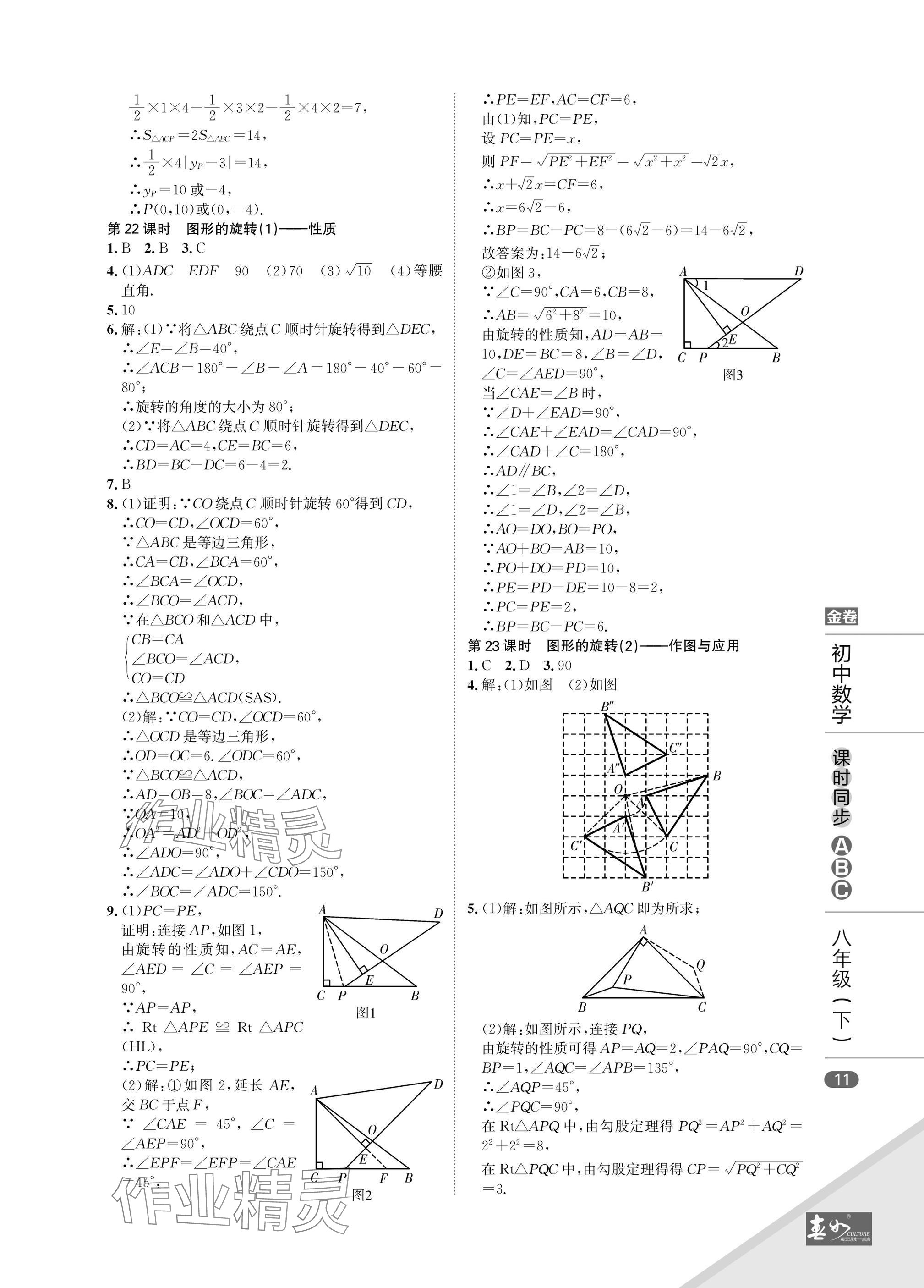 2025年春如金卷課時同步ABC八年級數學下冊北師大版 參考答案第11頁