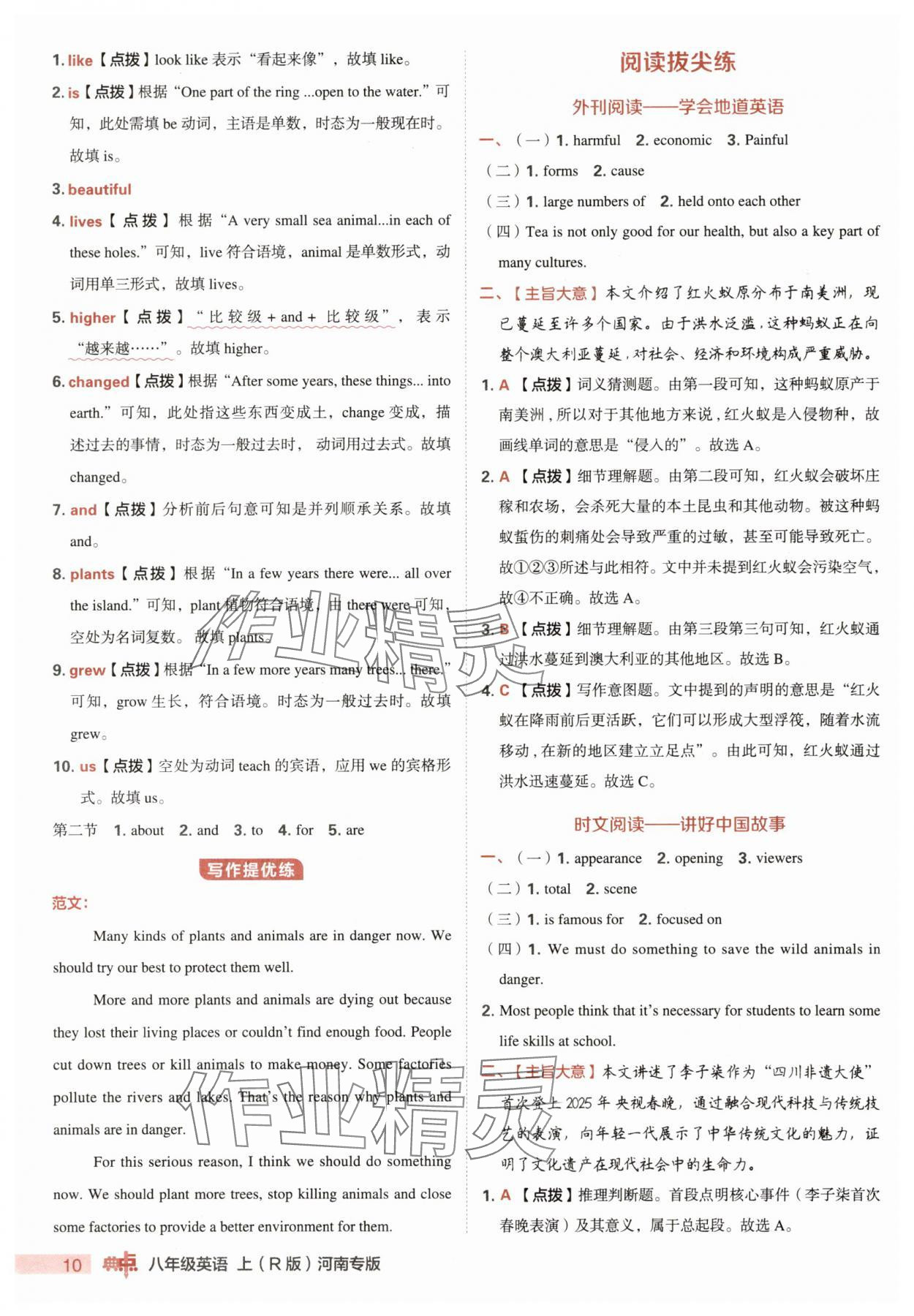 2025年综合应用创新题典中点八年级英语上册人教版河南专版 第10页