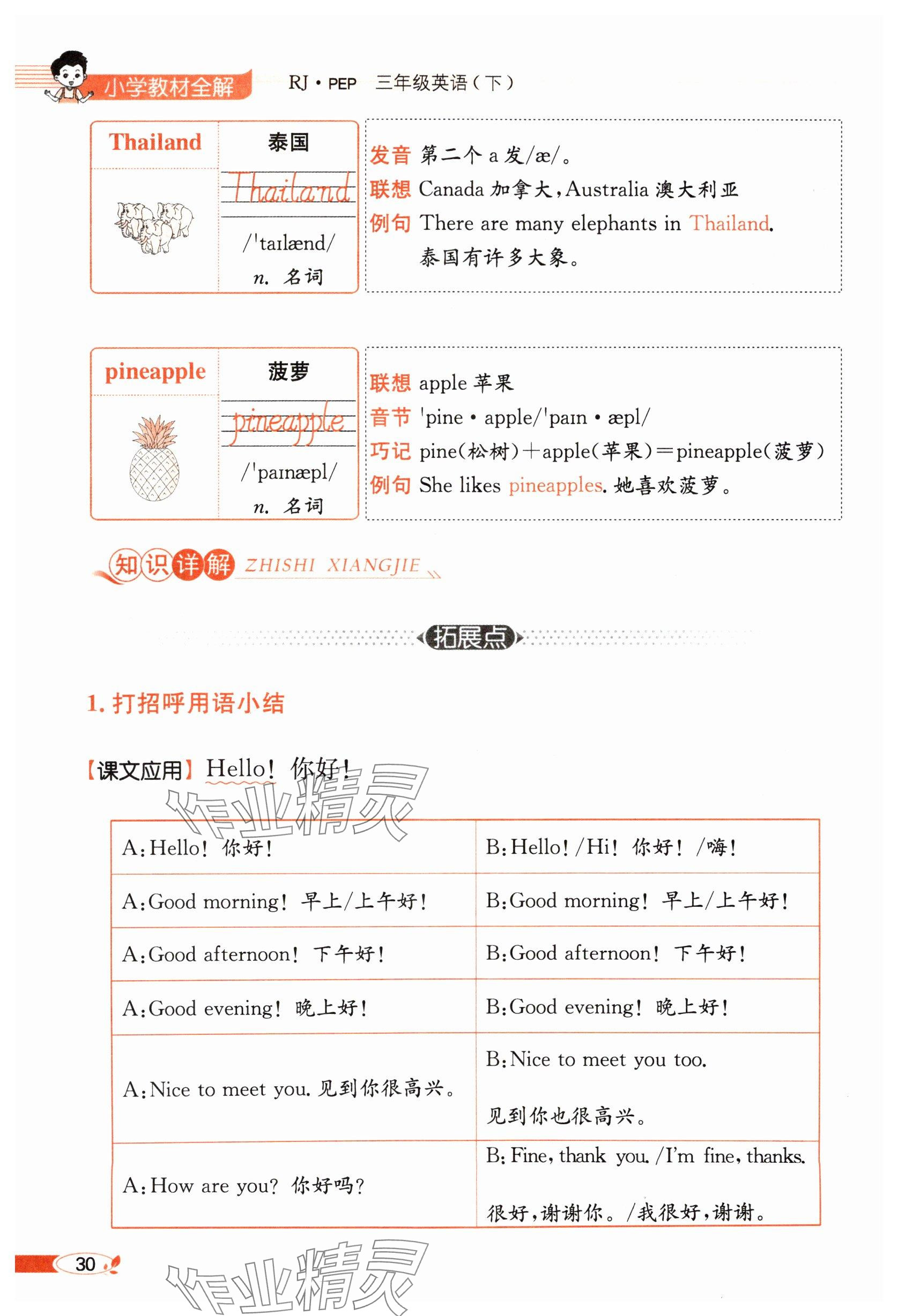 2025年教材課本三年級英語下冊人教版 參考答案第30頁