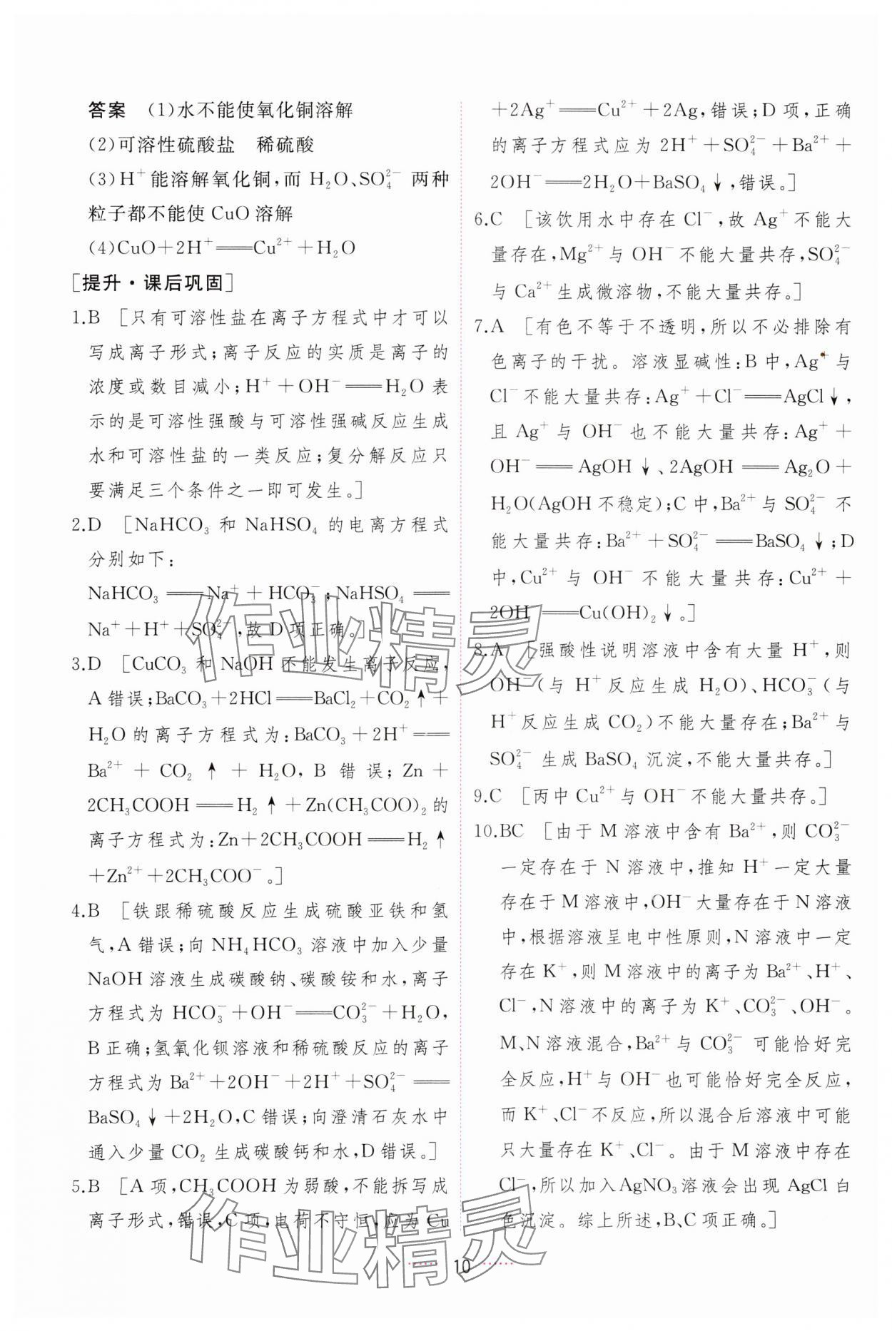 2023年三維隨堂精練高中化學(xué)必修第一冊人教版 第10頁