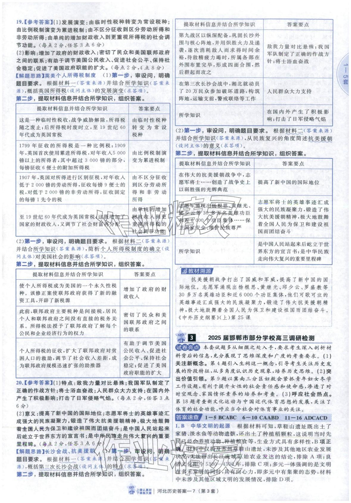 2026年金考卷優(yōu)秀模擬試卷匯編45套高中歷史河北專版 第7頁