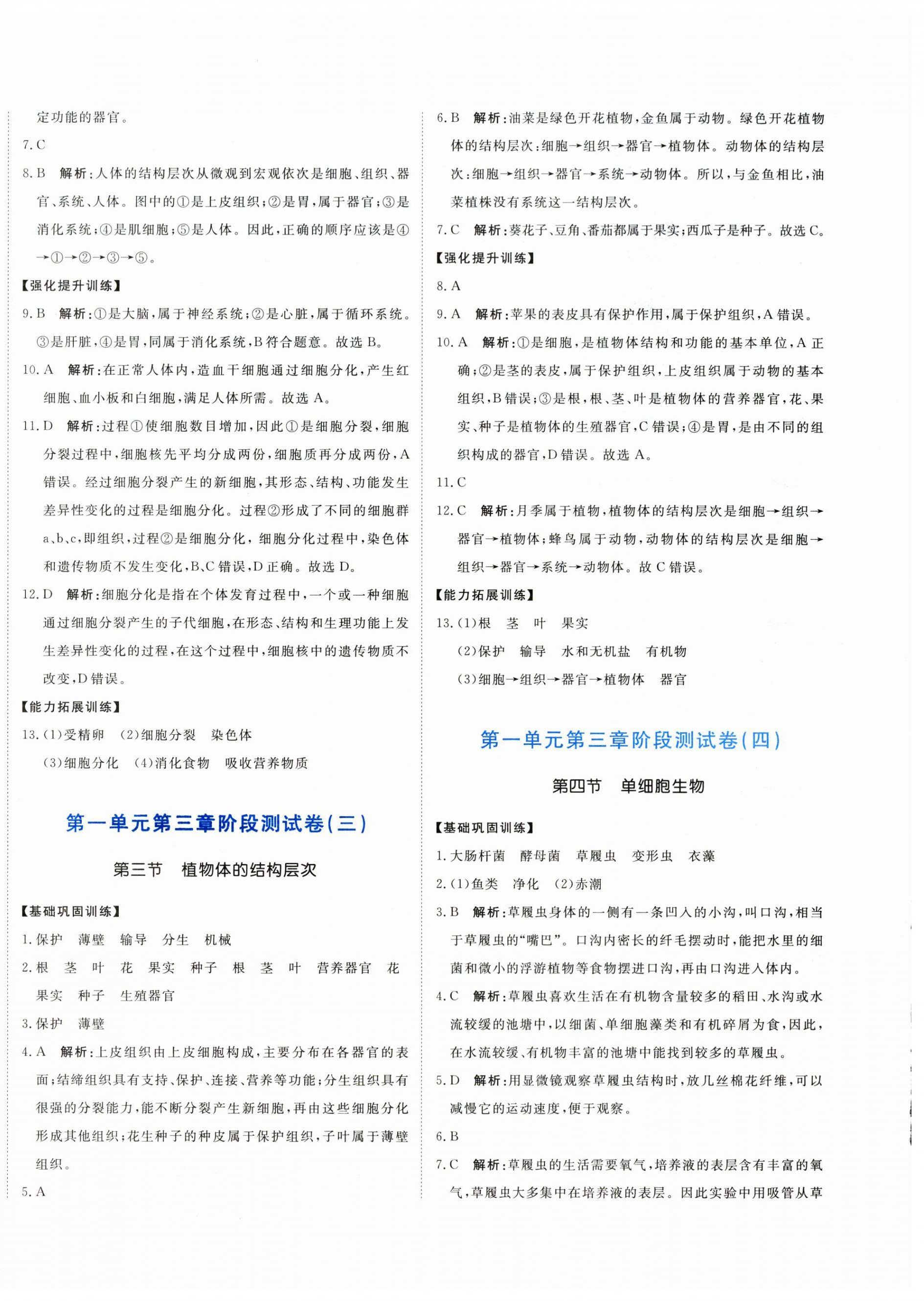 2025年新目标检测同步单元测试卷七年级生物上册人教版 第8页