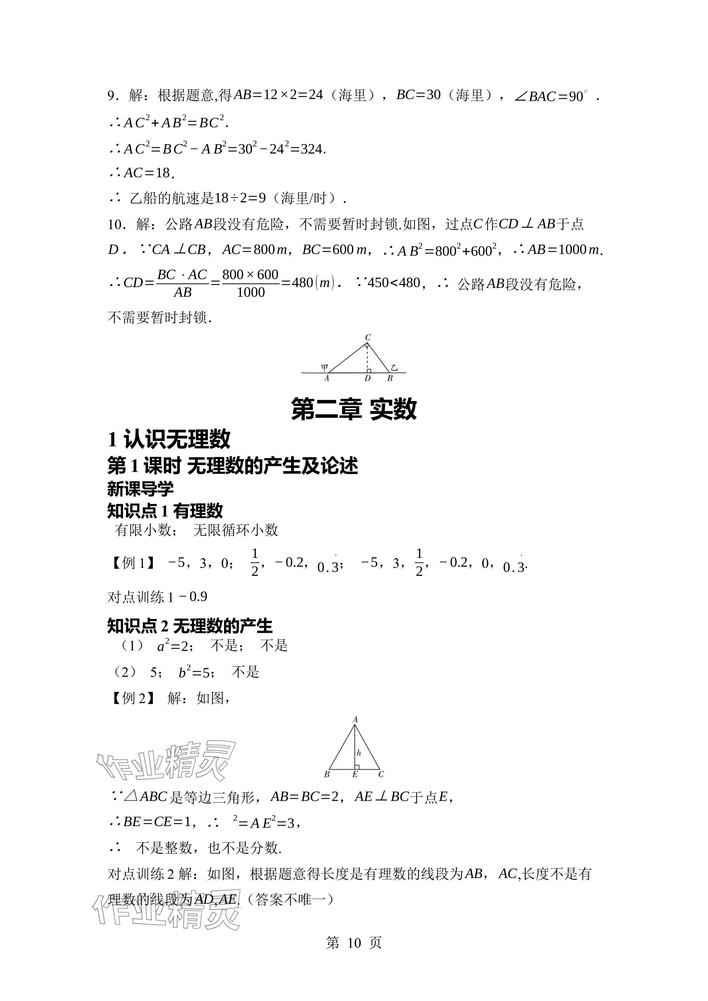 2024年廣東名師講練通八年級(jí)數(shù)學(xué)上冊(cè)北師大版深圳專(zhuān)版 參考答案第10頁(yè)
