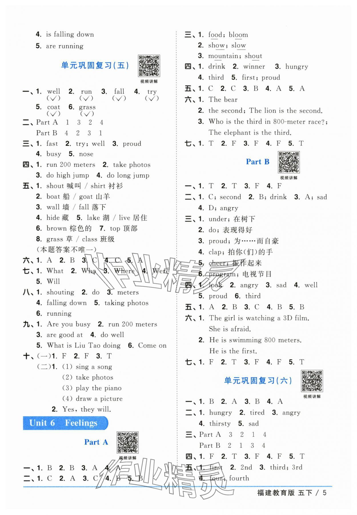 2024年陽(yáng)光同學(xué)課時(shí)優(yōu)化作業(yè)五年級(jí)英語(yǔ)下冊(cè)閩教版福建專(zhuān)版 參考答案第5頁(yè)