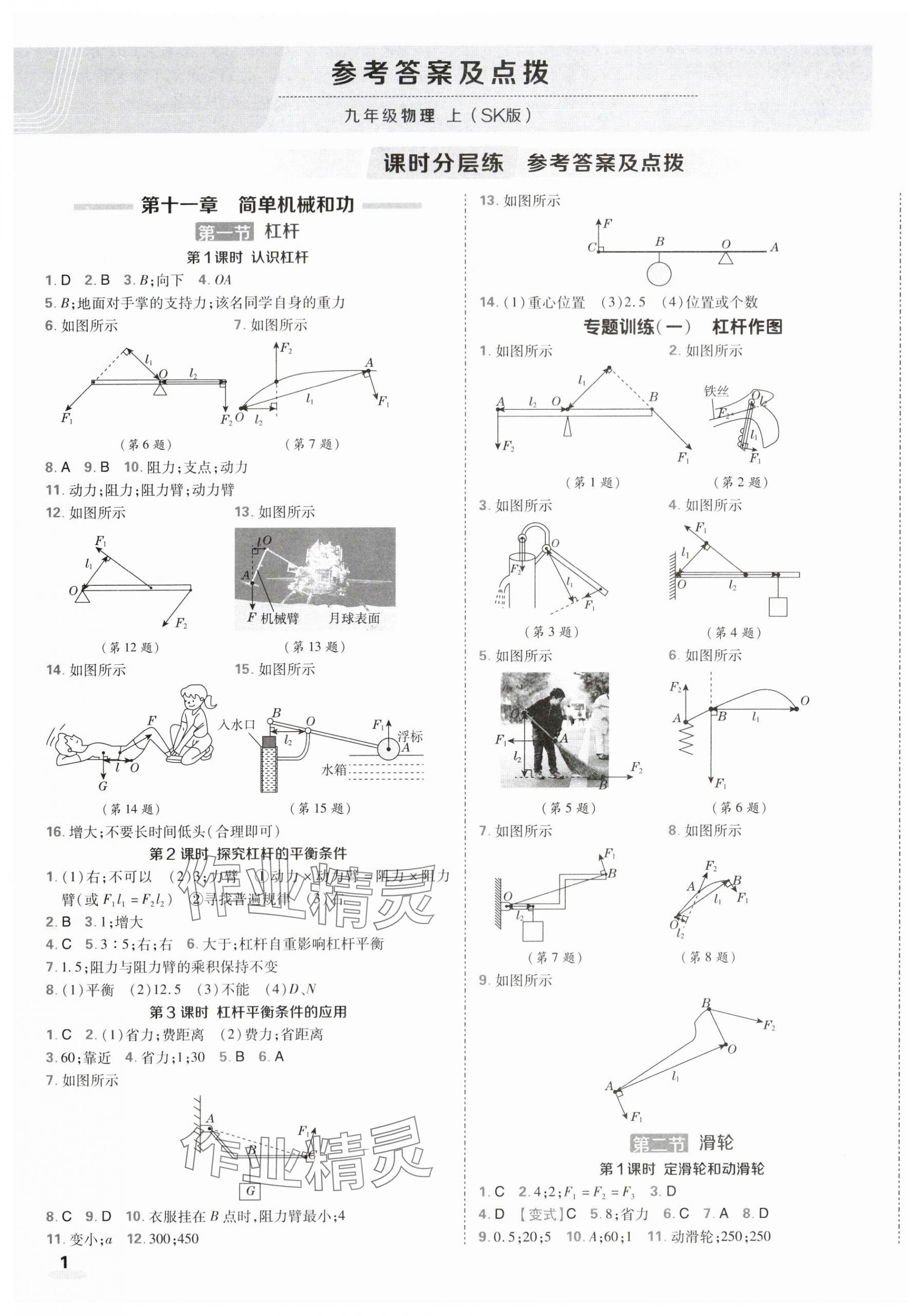 2025年点拨训练九年级物理上册苏科版 第1页