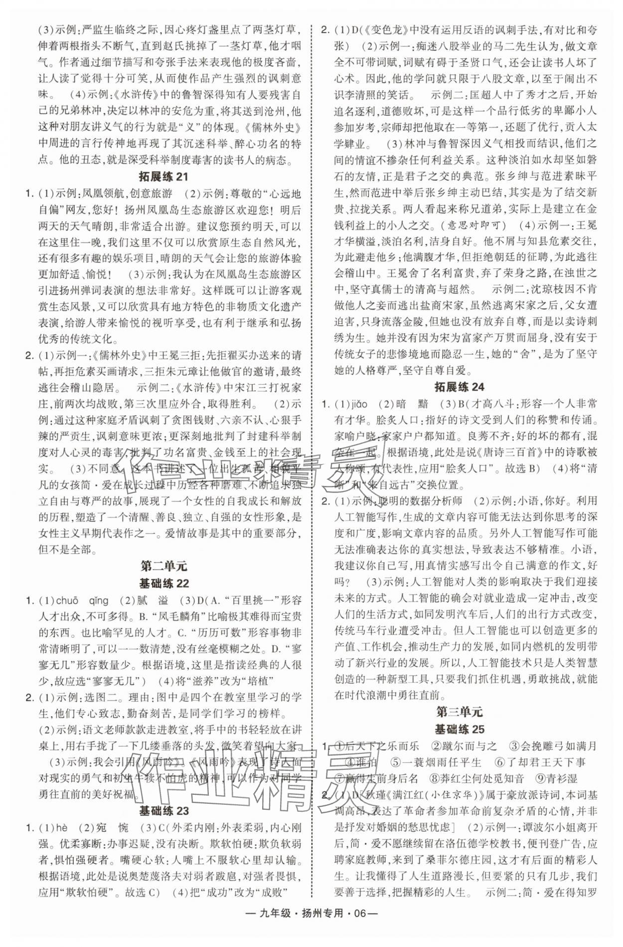 2025年学霸组合训练九年级语文全一册人教版扬州专版&nbsp;第6页
