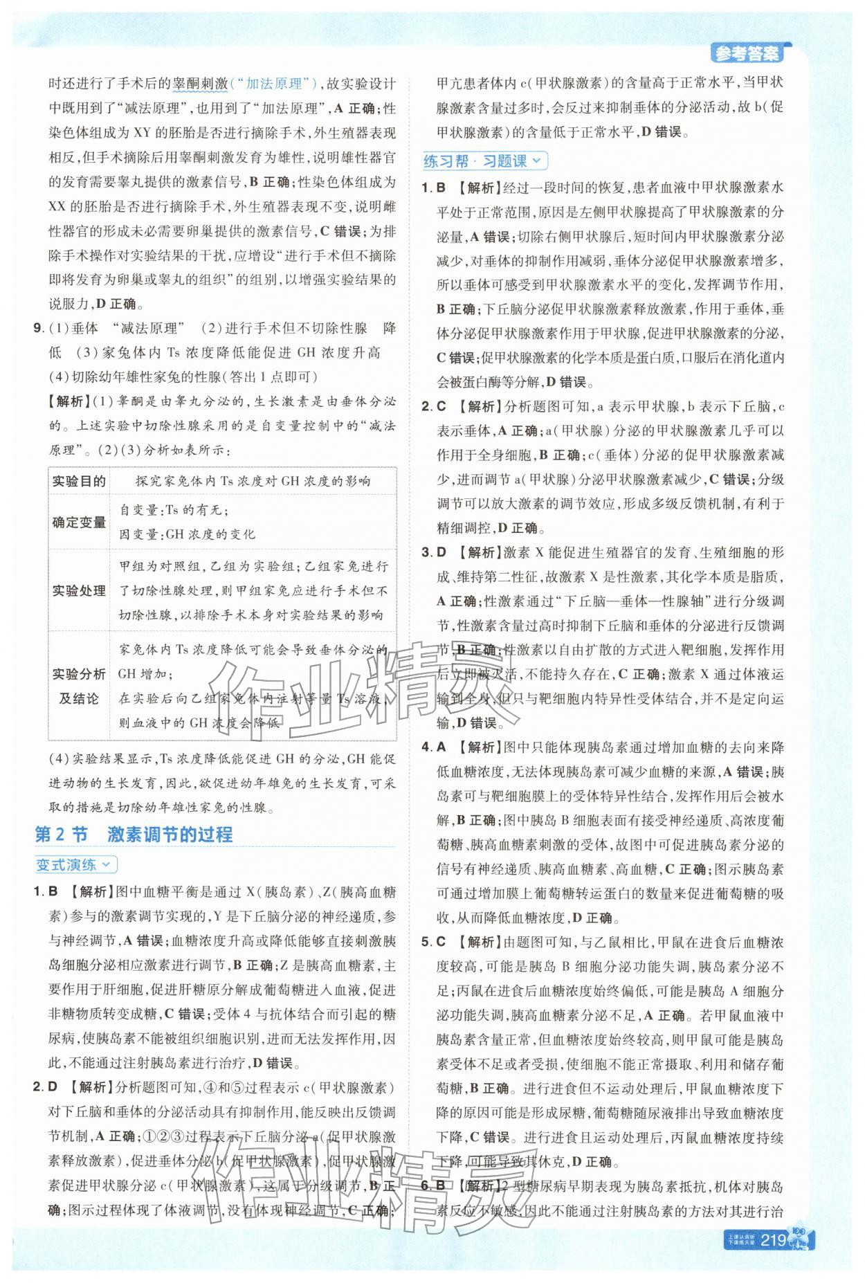 2025年教材幫高中生物選擇性必修1人教版 參考答案第15頁(yè)