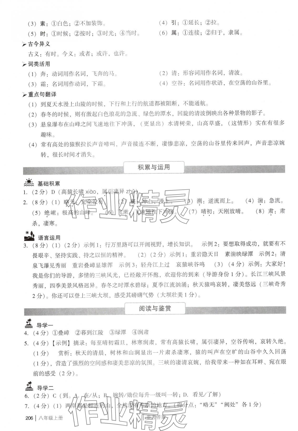 2025年廣州市中考八年級(jí)語(yǔ)文上冊(cè)人教版 參考答案第14頁(yè)