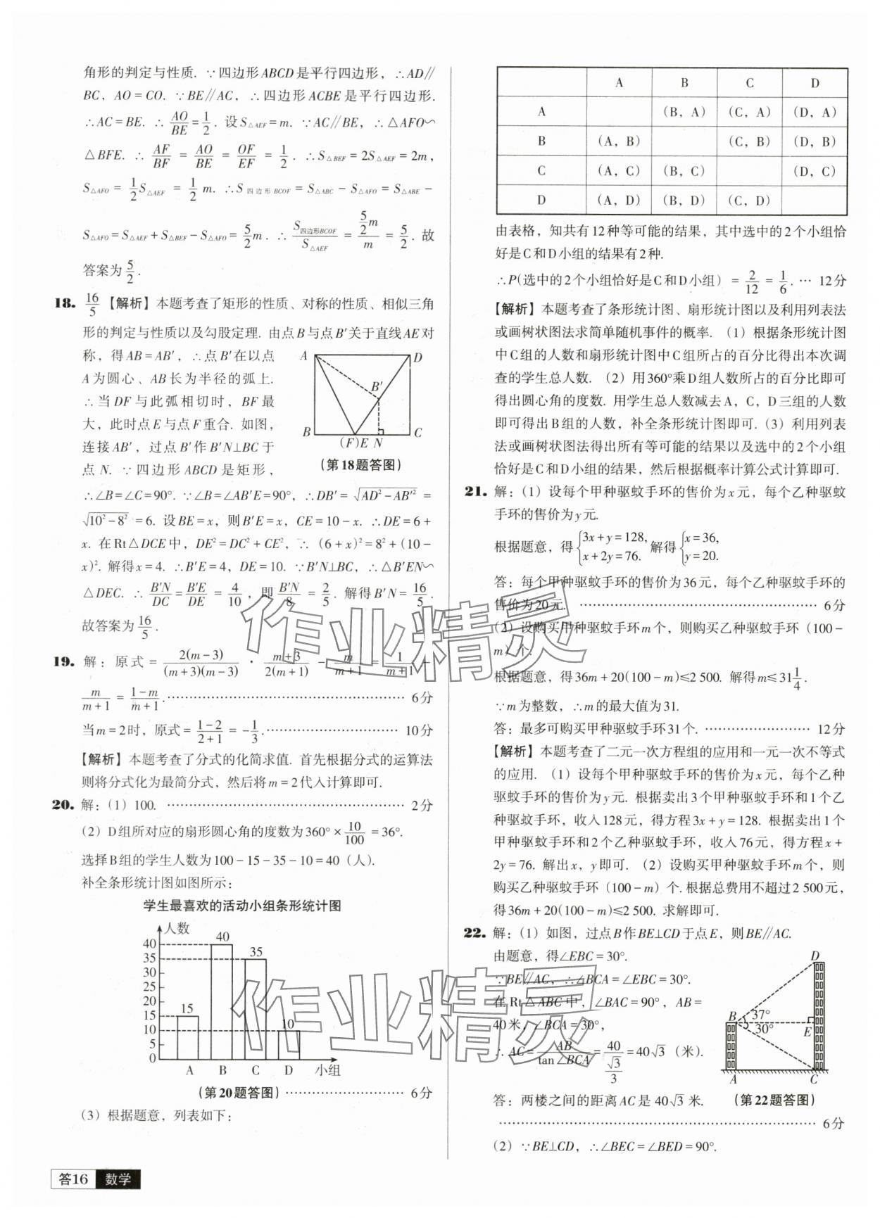 2024年中考必備中考真題精編數(shù)學(xué)遼寧專版 參考答案第16頁(yè)