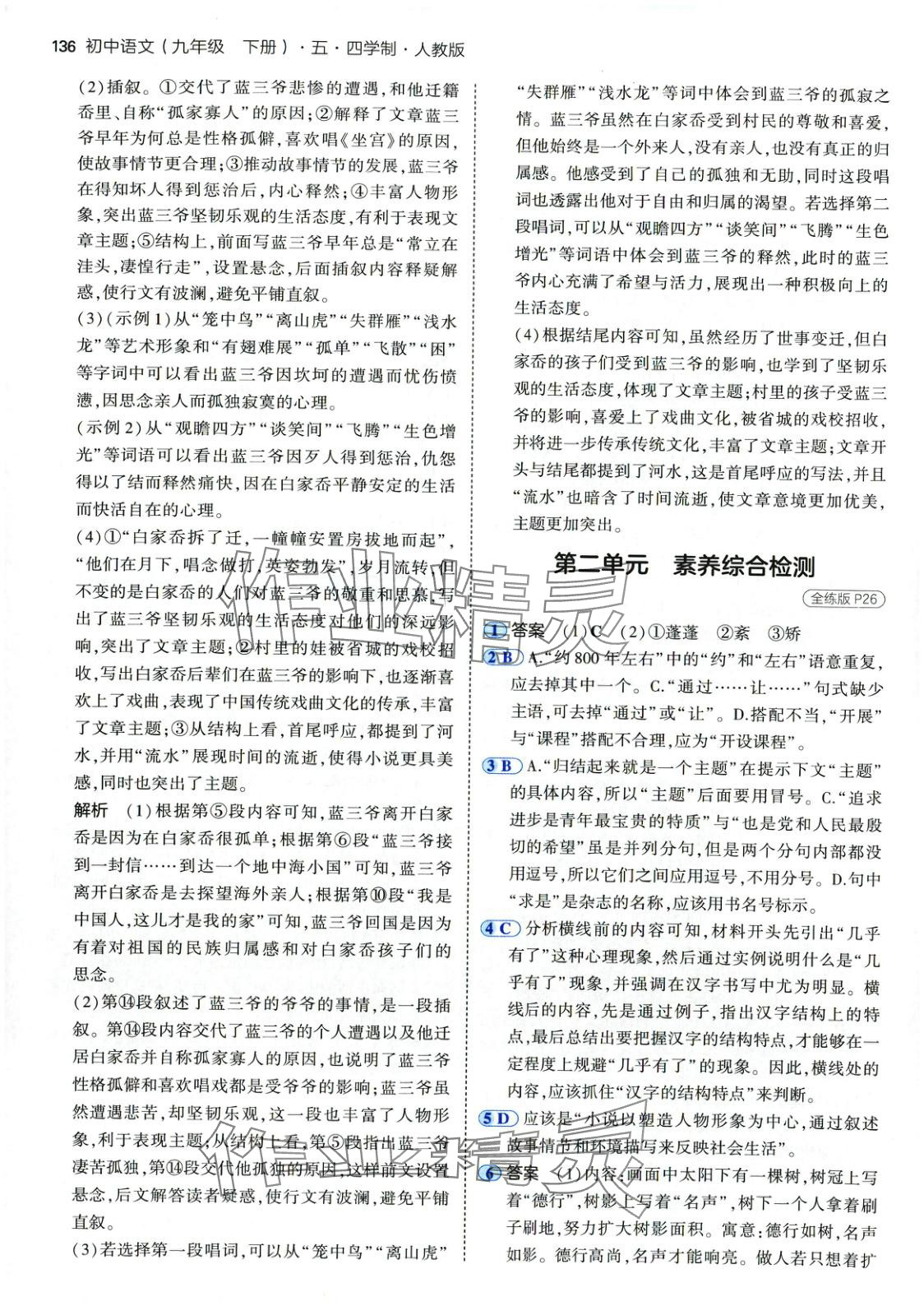 2025年5年中考3年模拟九年级语文下册人教版五四制 第11页