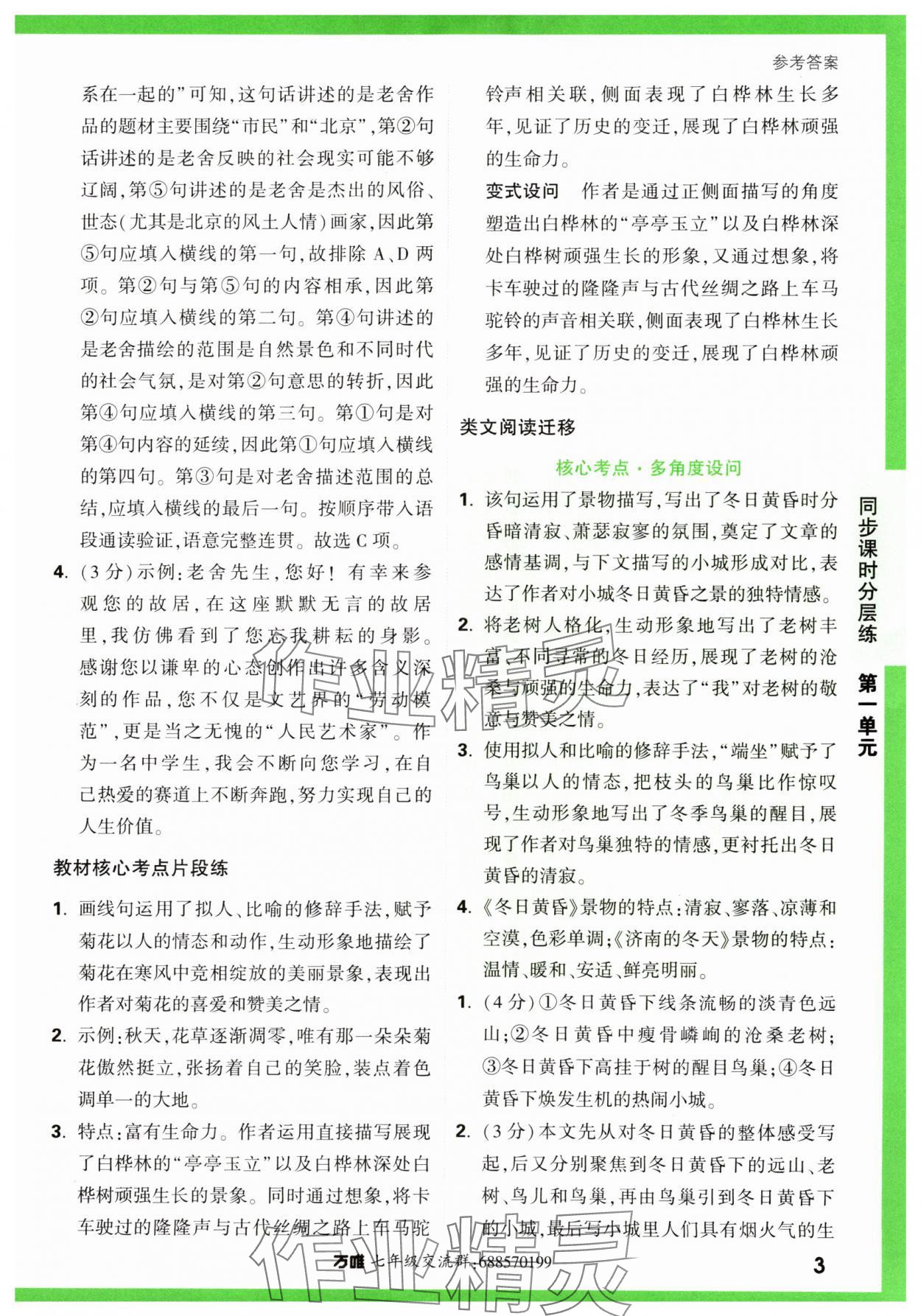 2023年基础题与中考新考法七年级语文上册人教版&nbsp;第3页