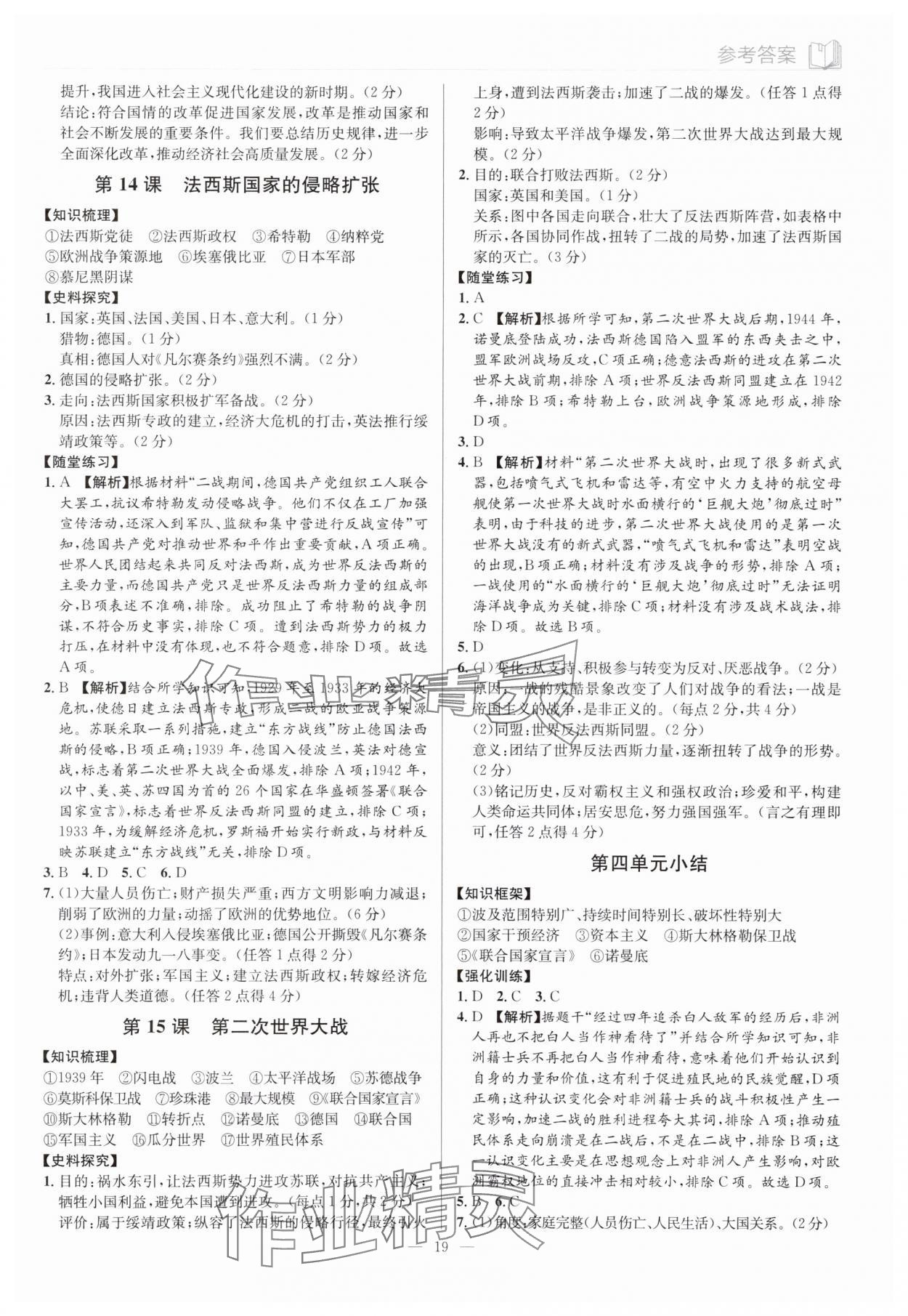 2025年廣東名師講練通九年級(jí)歷史全一冊(cè)人教版深圳專版 第19頁