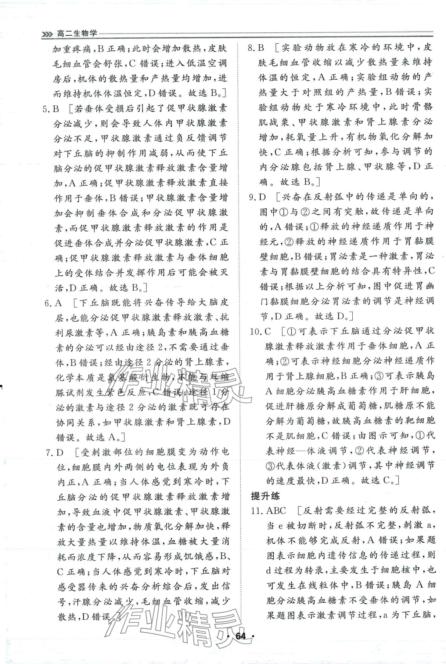 2024年假期必刷題天津科學技術出版社高二生物 第8頁