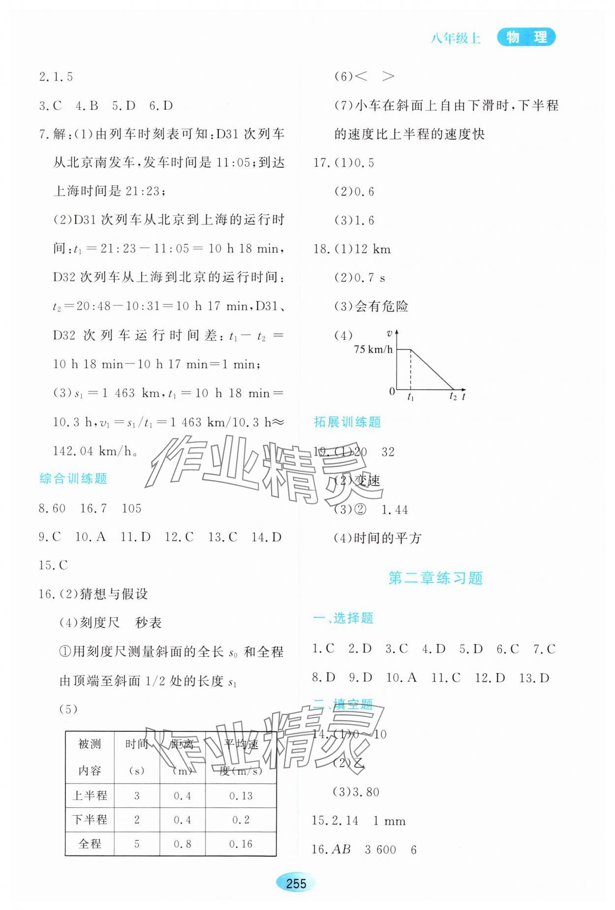 2023年資源與評價黑龍江教育出版社八年級物理上冊滬科版 第5頁