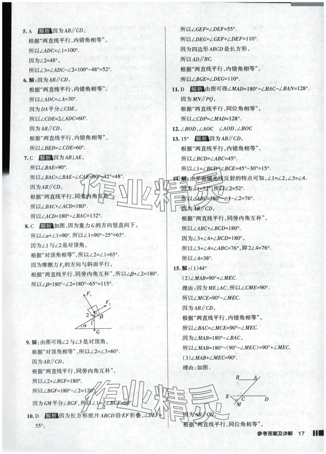 2025年名校作業(yè)七年級數(shù)學(xué)下冊北師大版 參考答案第17頁