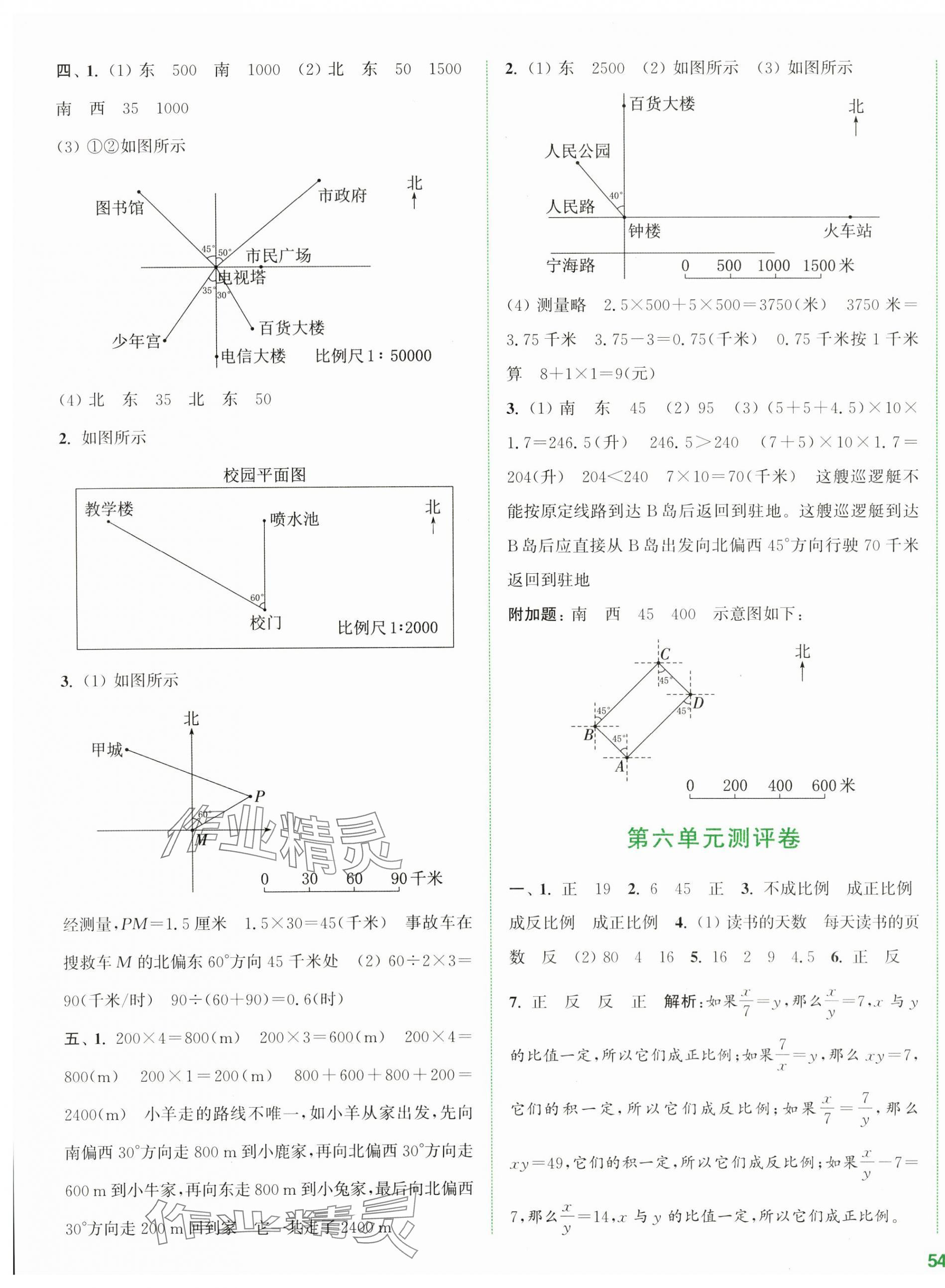 2024年通城学典全程测评卷六年级数学下册苏教版江苏专版 第7页