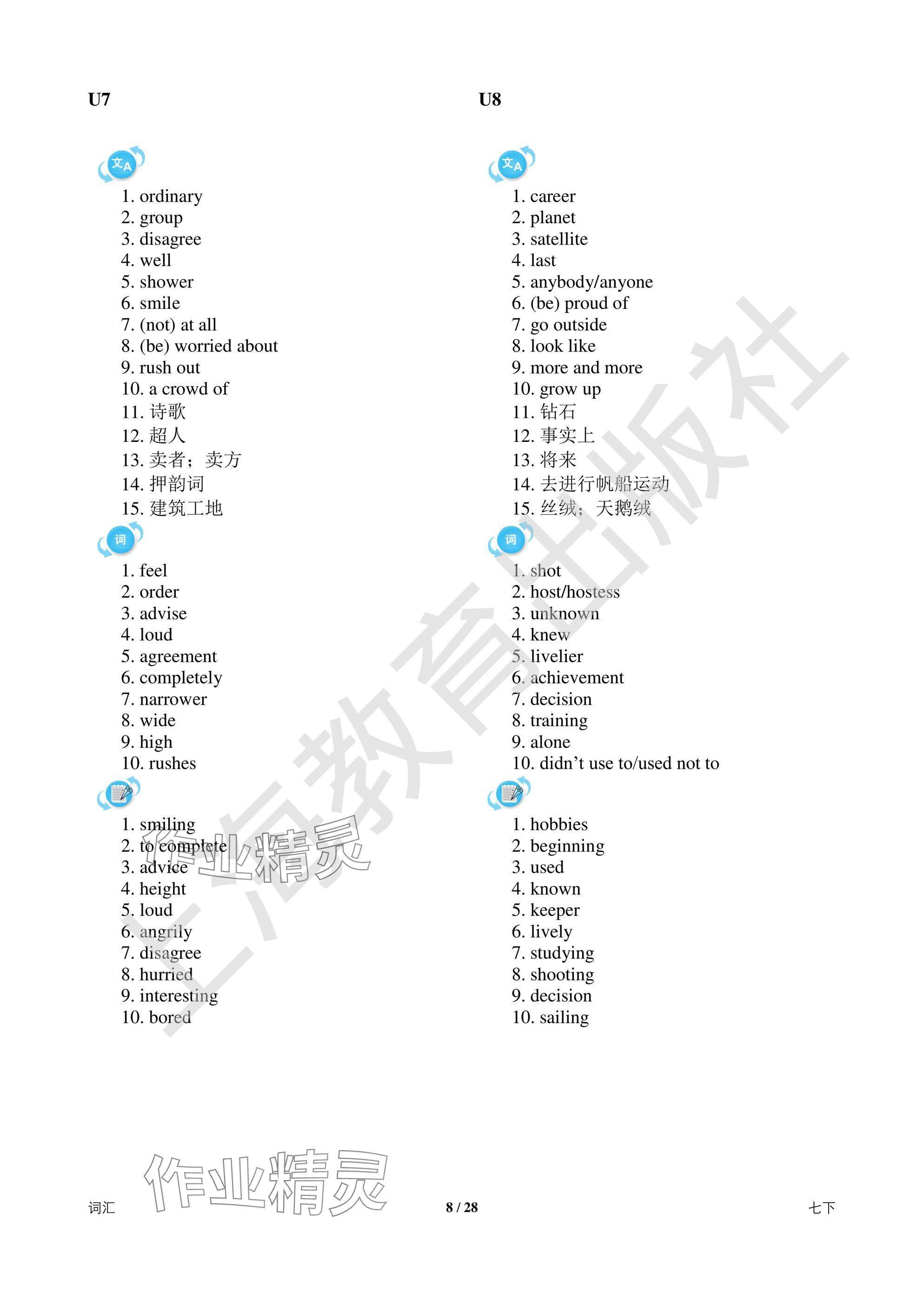 2025年中考英語總復(fù)習(xí)決勝100天深圳專版 參考答案第8頁