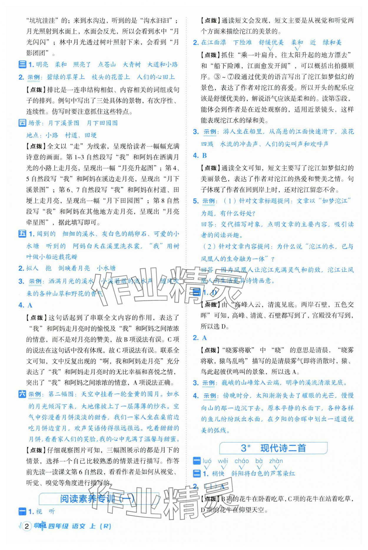 2025年綜合應用創(chuàng)新題典中點四年級語文上冊人教版 第2頁