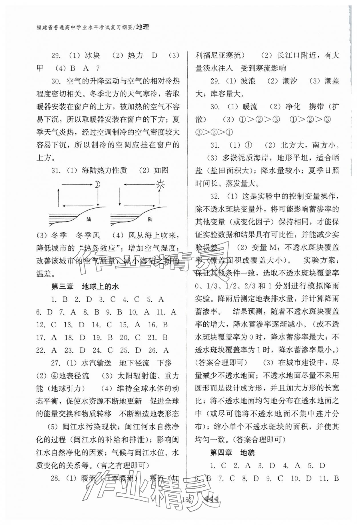 2025年学业水平考试复习纲要高中地理福建 参考答案第2页