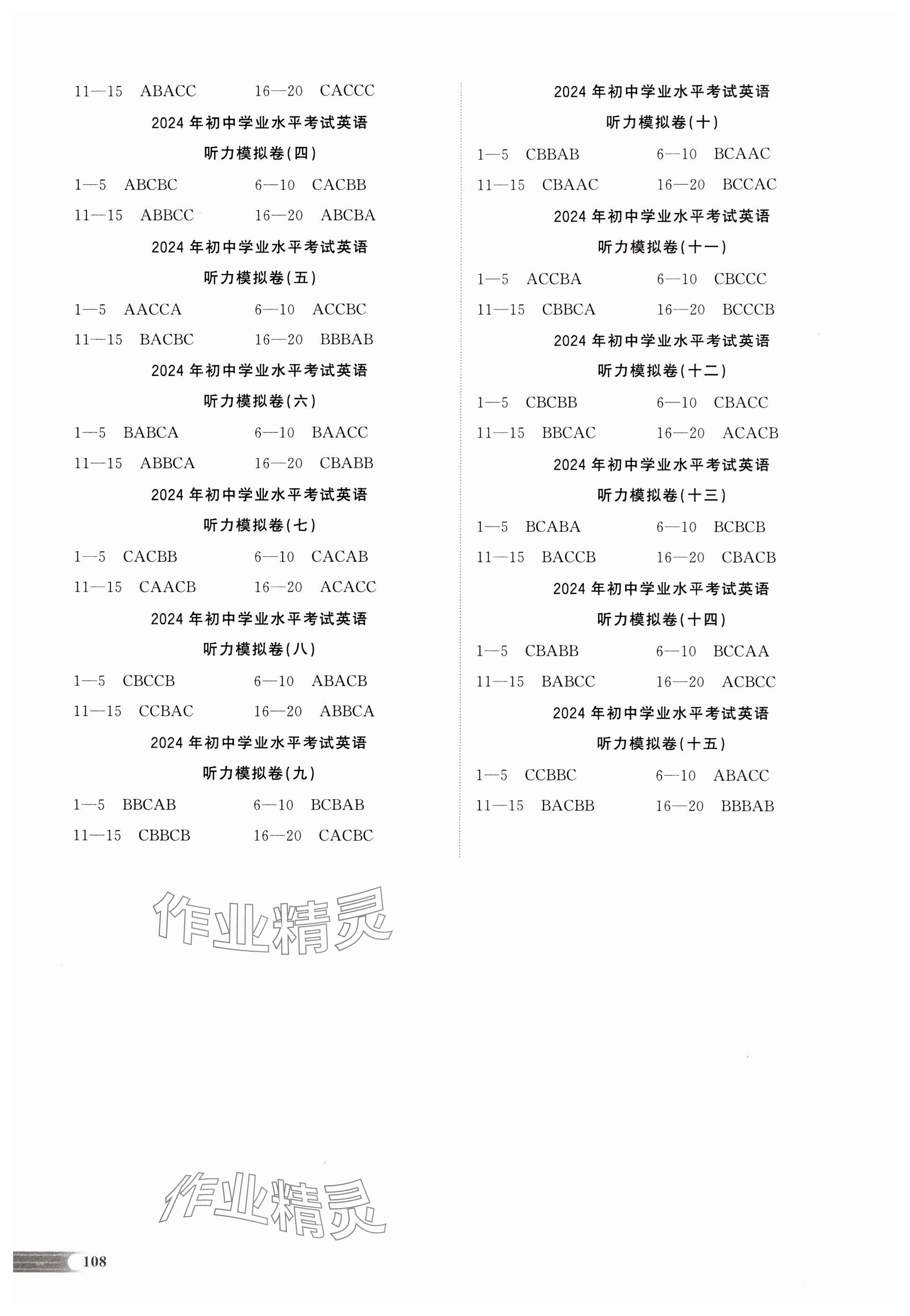 2024年中考啟航英語湖南專版 參考答案第2頁