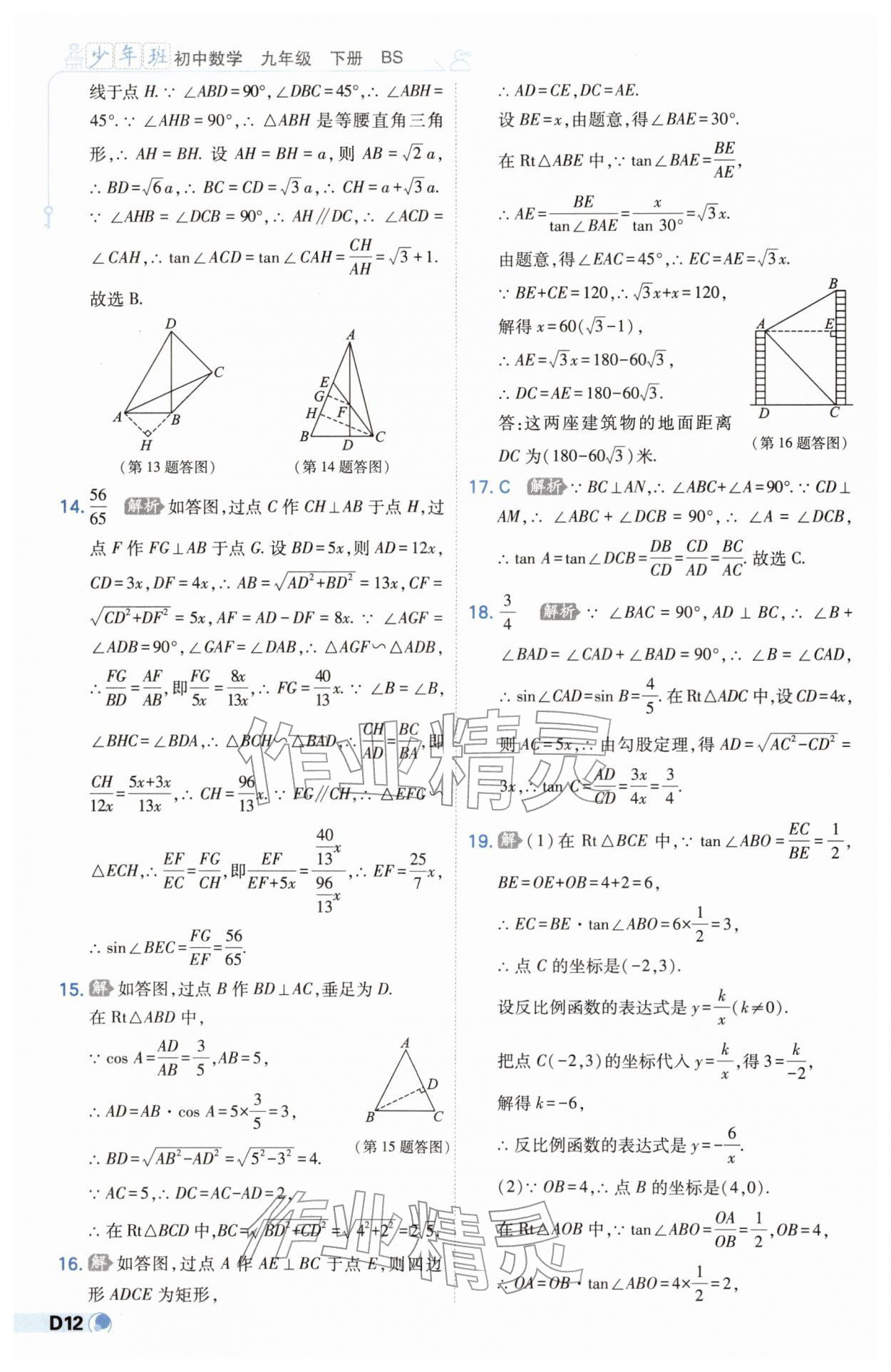 2026年少年班九年级数学下册北师大版&nbsp;第12页